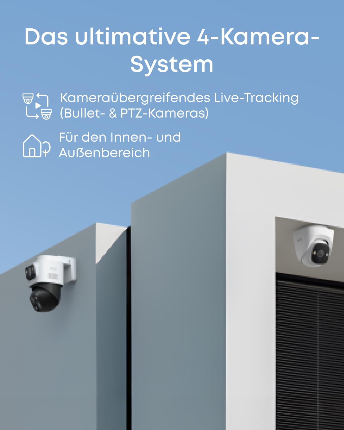 eufy PoE NVR Security System S4, 2× Bullet-PTZ-Kameras, 2X Turrent-Kameras