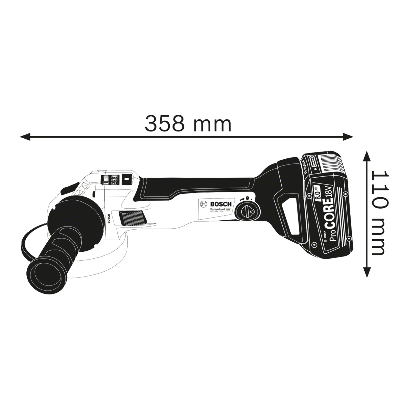 Bosch Professional GWS 18V-10 PSC (2x5,5Ah; L)