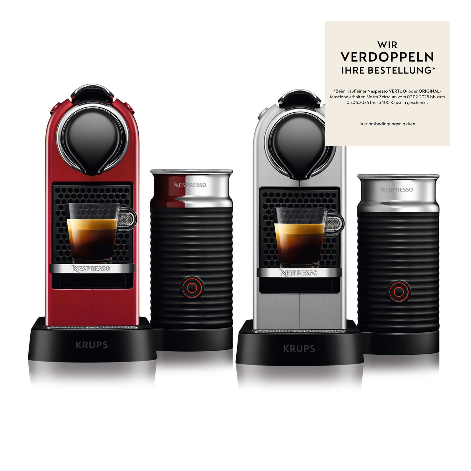 Krups XN 7615 Nespresso CitiZ&milk Cherry Red