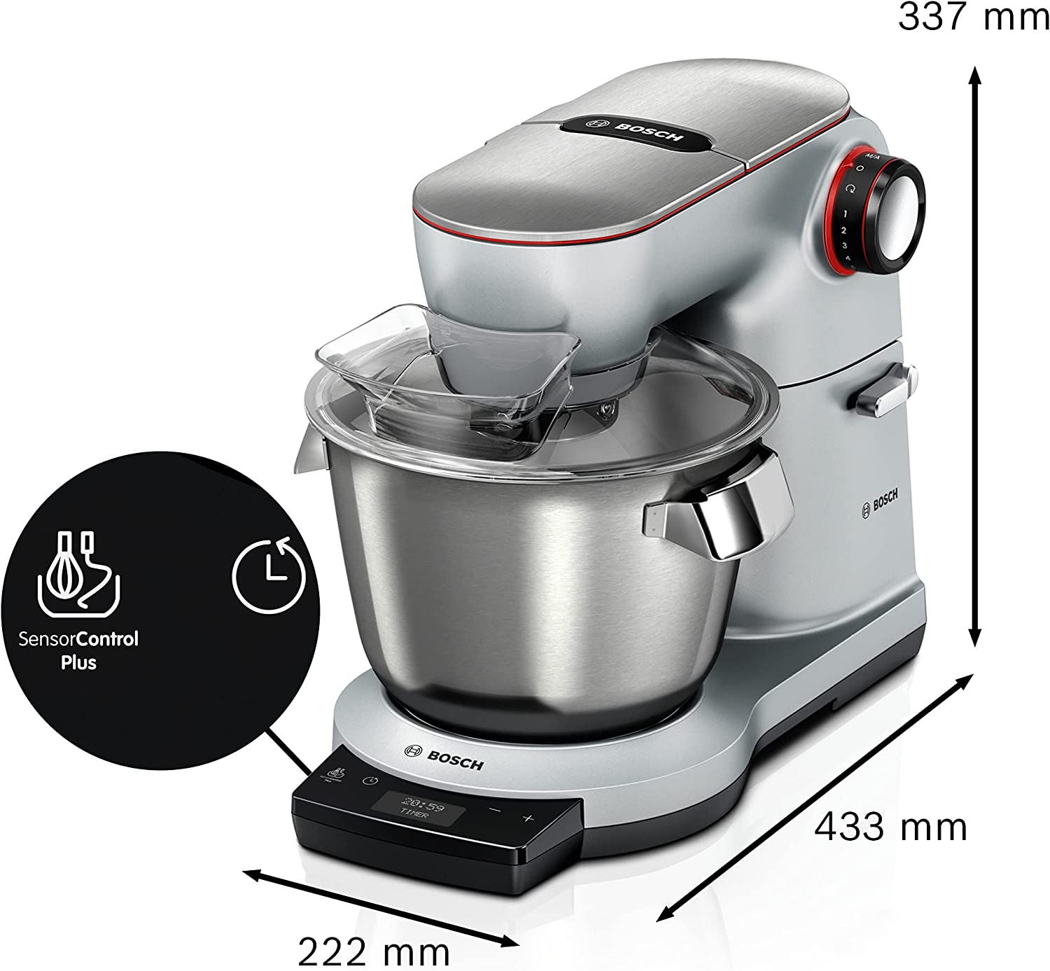 Bosch MUM9DT5S41 Universelle Küchenmaschine OptiMUM Timer 5,5l 1600W mit Zubehör