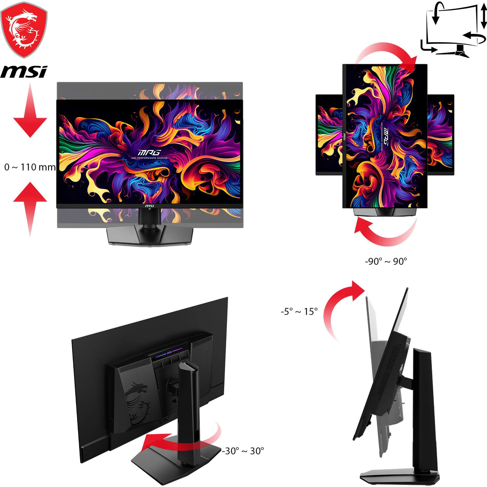 MSI MPG 321URXWDE QD-OLED, Schwarz, 31,5 Zoll, 4K, QD-OLED, 0,03 ms MSI MPG 321URXWDE QD-OLED, Schwarz, 31,5 Zoll, 4K, QD-OLED, 0,03 ms