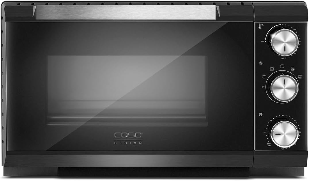 Caso 2970 TO20 Design-Backofen mit Heißluft Cool Touch-Funktion schwarz