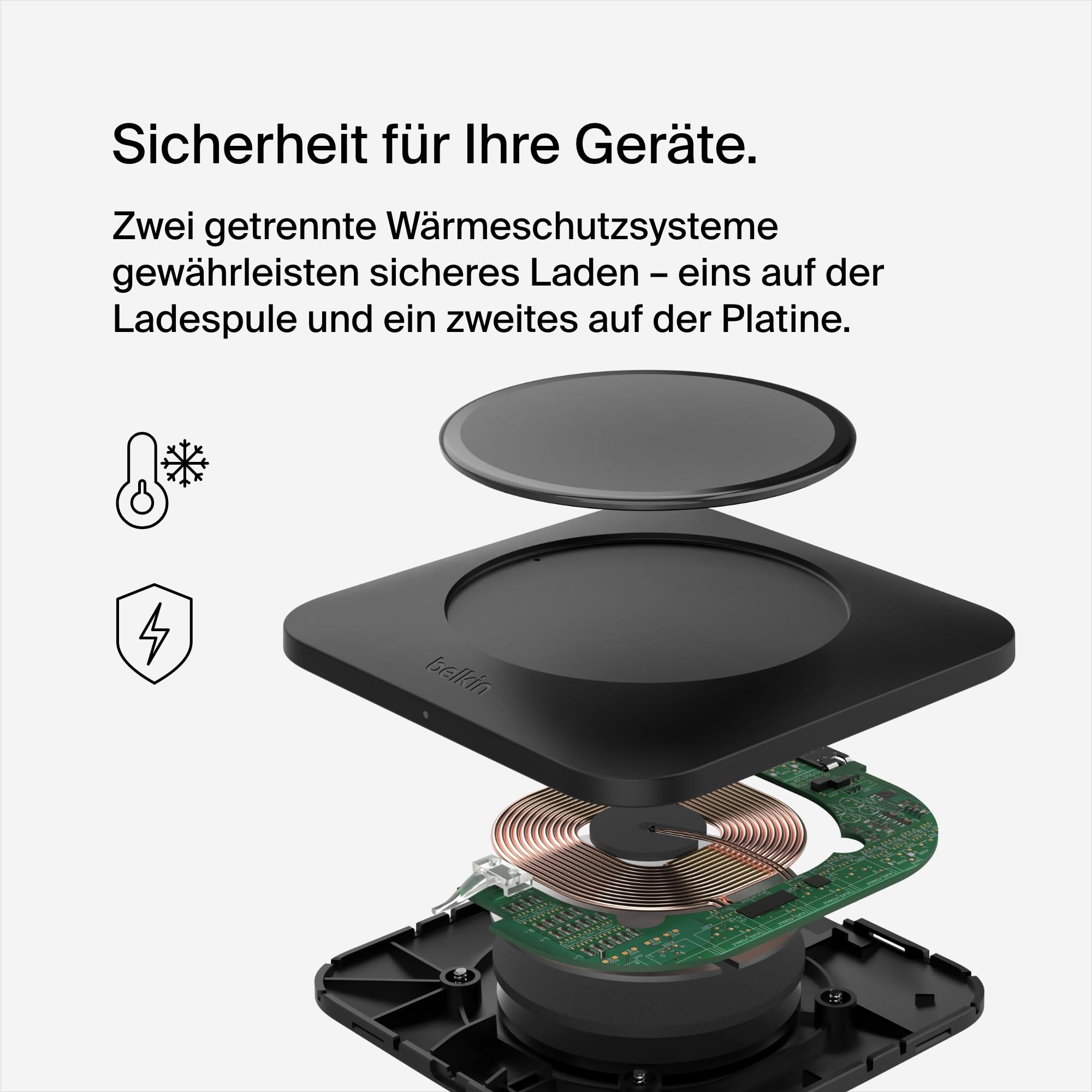 Belkin BoostCharge Pro kabelloses, induktives Universal Easy Align Ladepad, 15-W