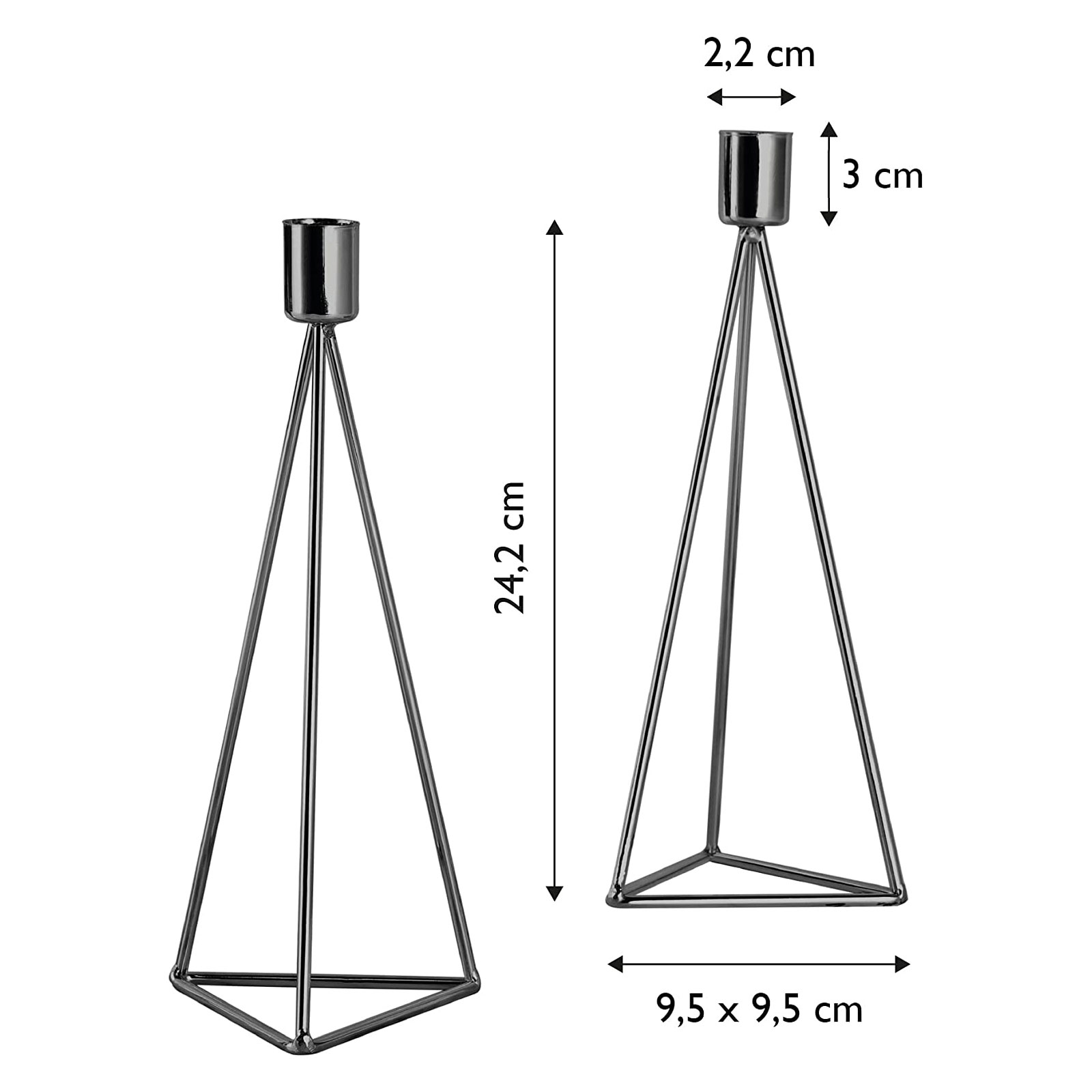 Echtwerk  Kerzenhaltern "Diamant hoch" 24,5cm