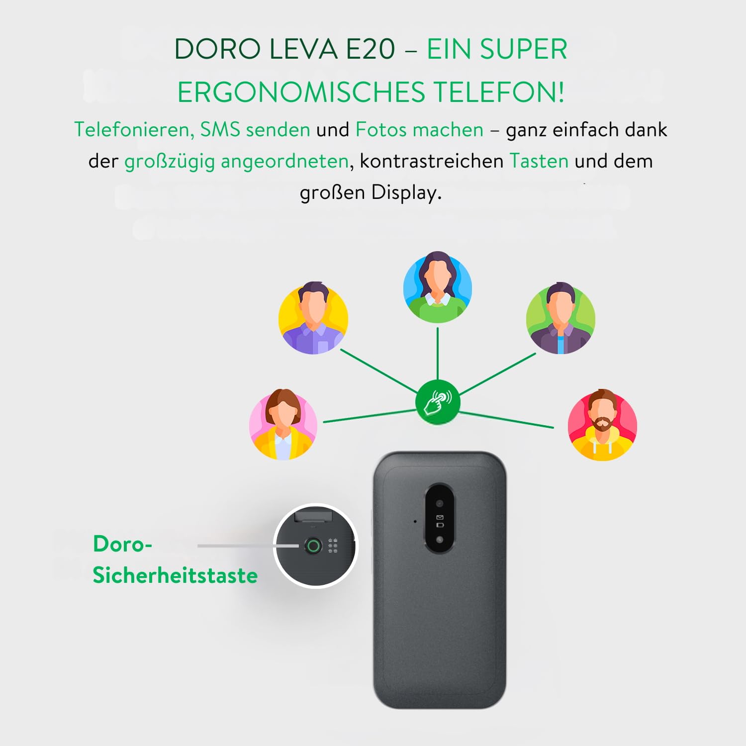 Doro Telefon Leva E20 – 4G Klapphandy für Senioren
