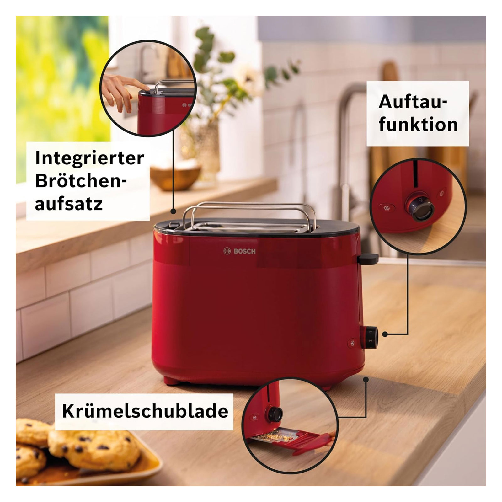 Bosch TAT2M124 Toaster Kompakt MyMoment rot