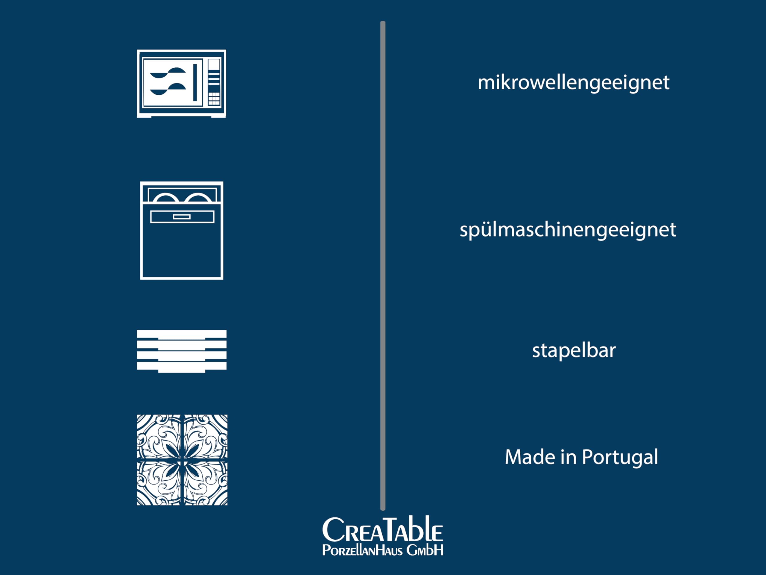 CreaTable, 24413, Serie Vesuvio Black, 24-teiliges Geschirrset für 6 Personen