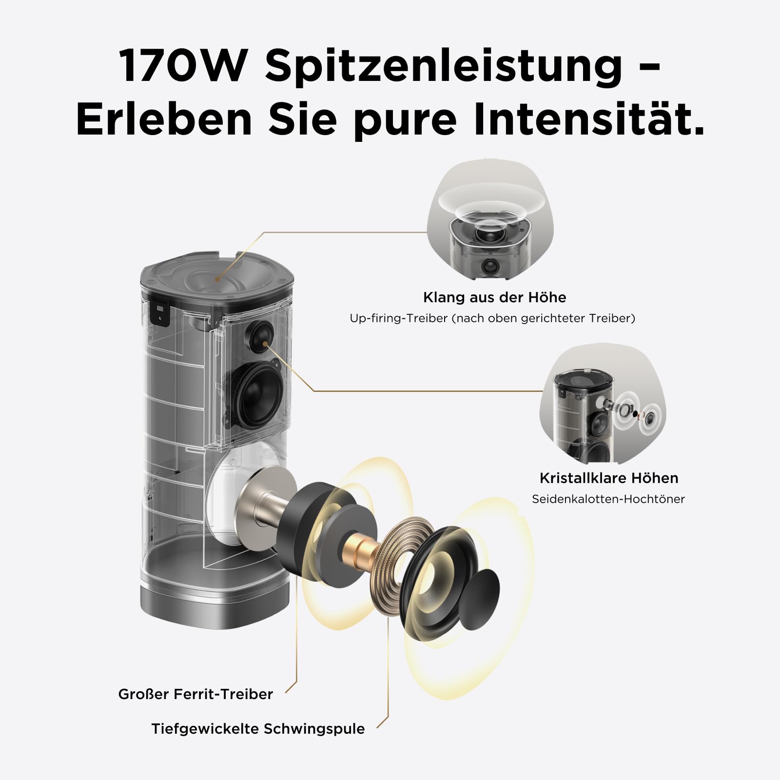 TCL Z100 Kabelloser Heimkino-Lautsprecher mit Dolby Atmos FlexConnect