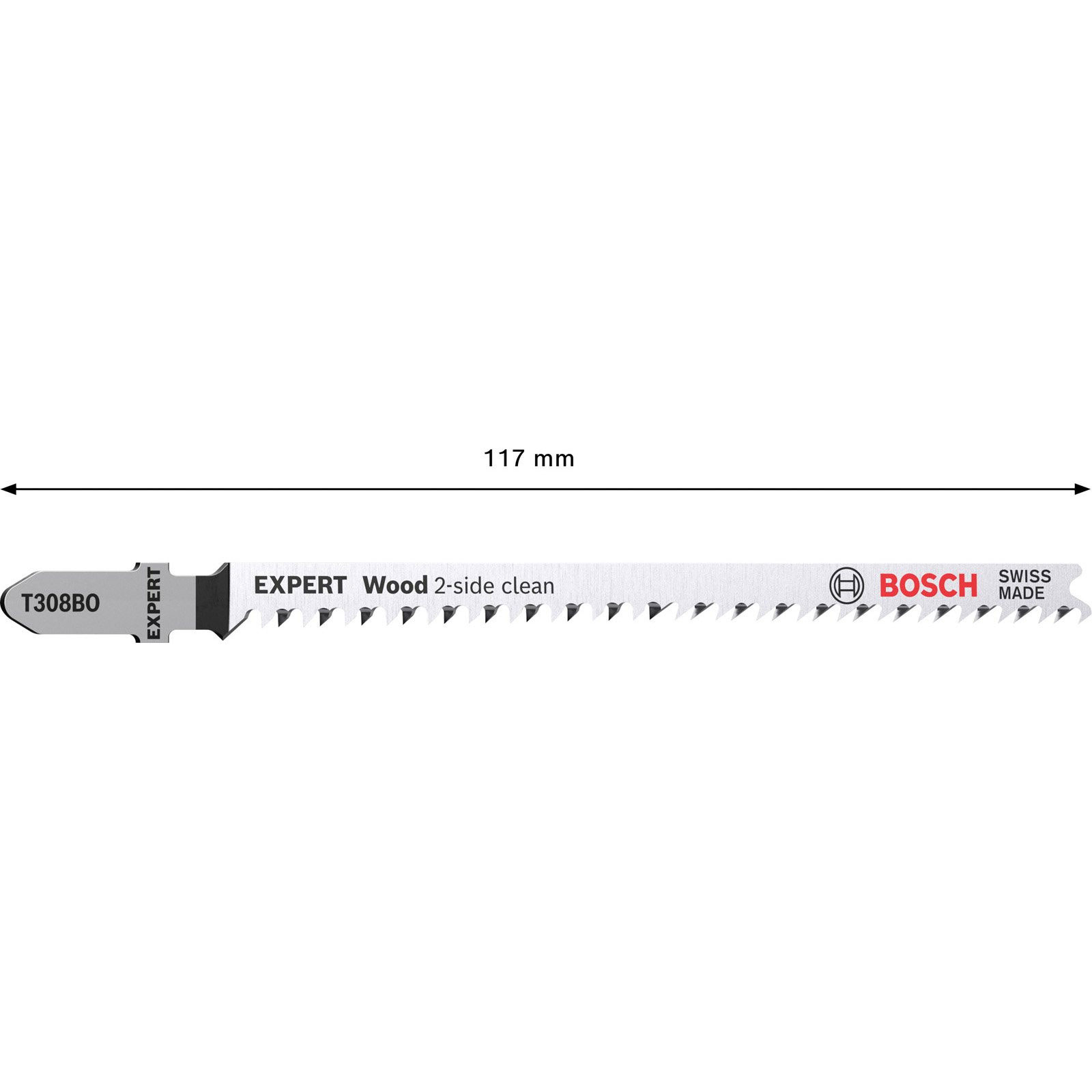 Bosch Professional Expert Wood 2-side clean T 308 BO Stichsaegeblatt, 5 Stueck Stichsaegen