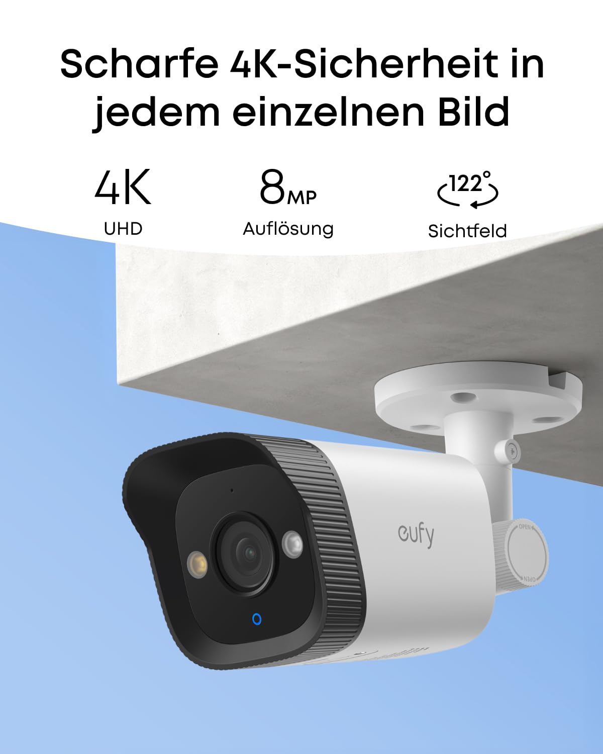 eufy PoE NVR Security System E40, 4× 4K Bullet-Kameras