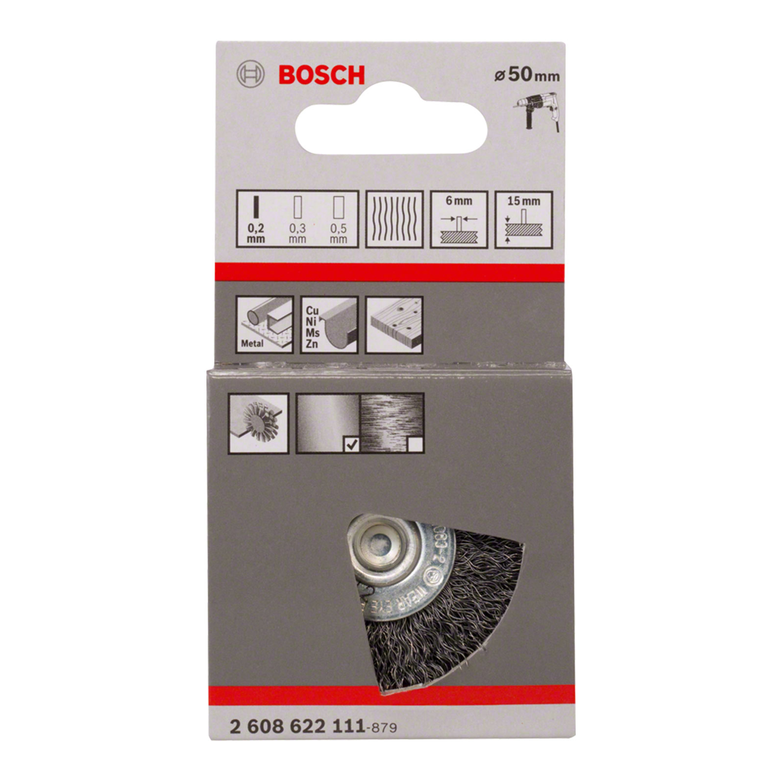 Bosch Professional 1 Scheibenb. 50mm,gew.,0.2mm Stahl Scheibenbuerste