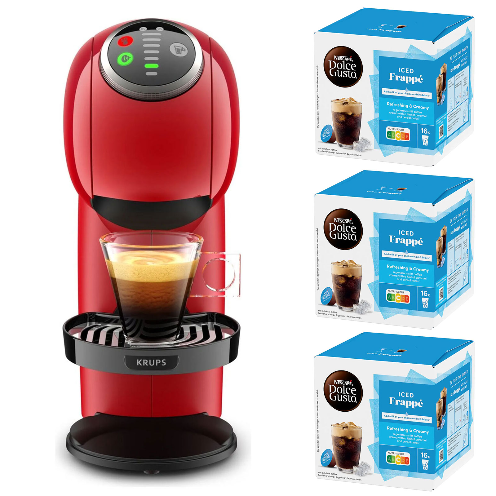 Krups KP3405.25 Dolce Gusto Kapselmaschine inkl. Iced Frappe 16 Capsule