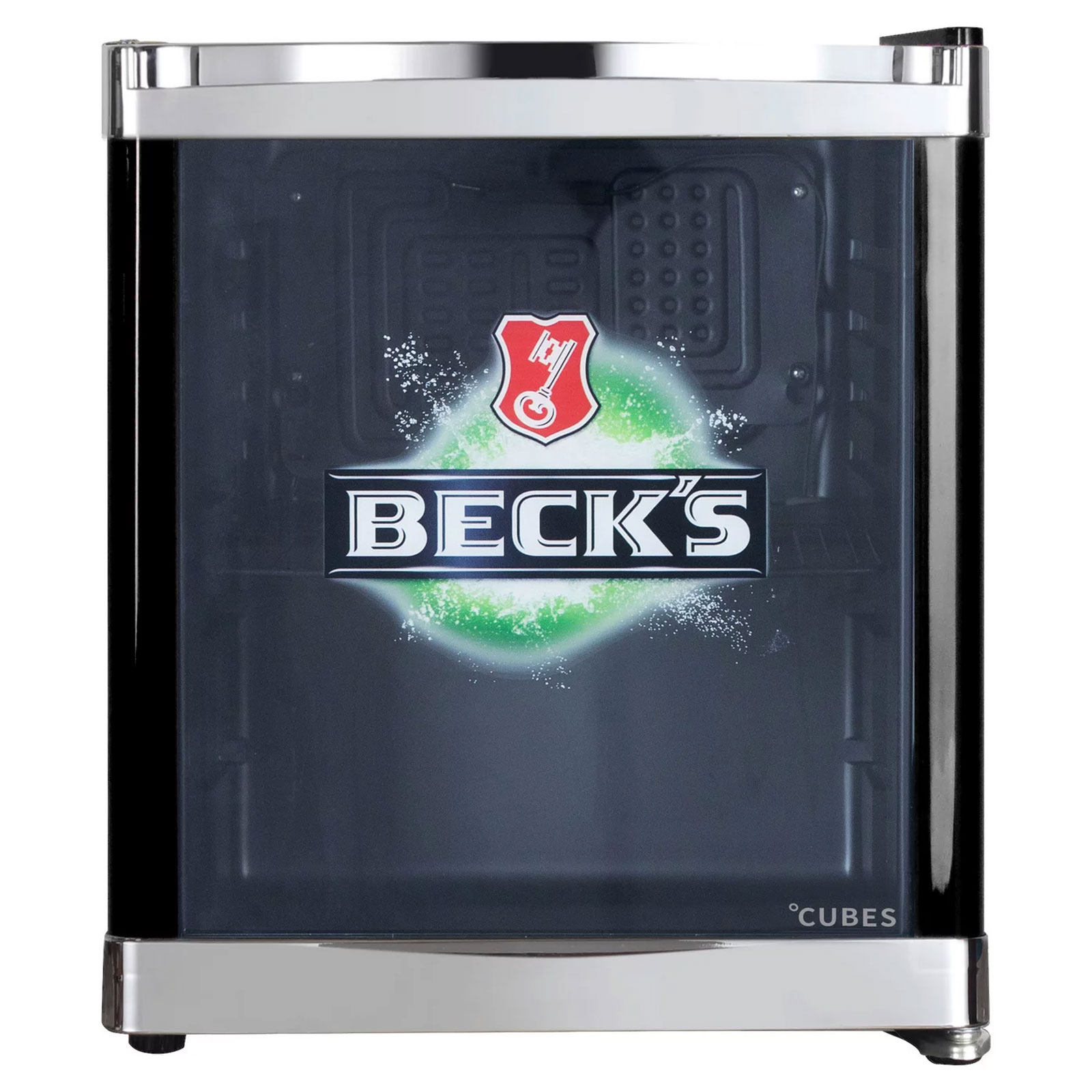 CUBES COOLCUBE BECK´S Getränkekühlschrank (freistehend, EEK E, Nutzinhalt 48 l, Höhe 51 cm, Breite 43 cm, Thermostat manuell regulierbar, Beck´s)
