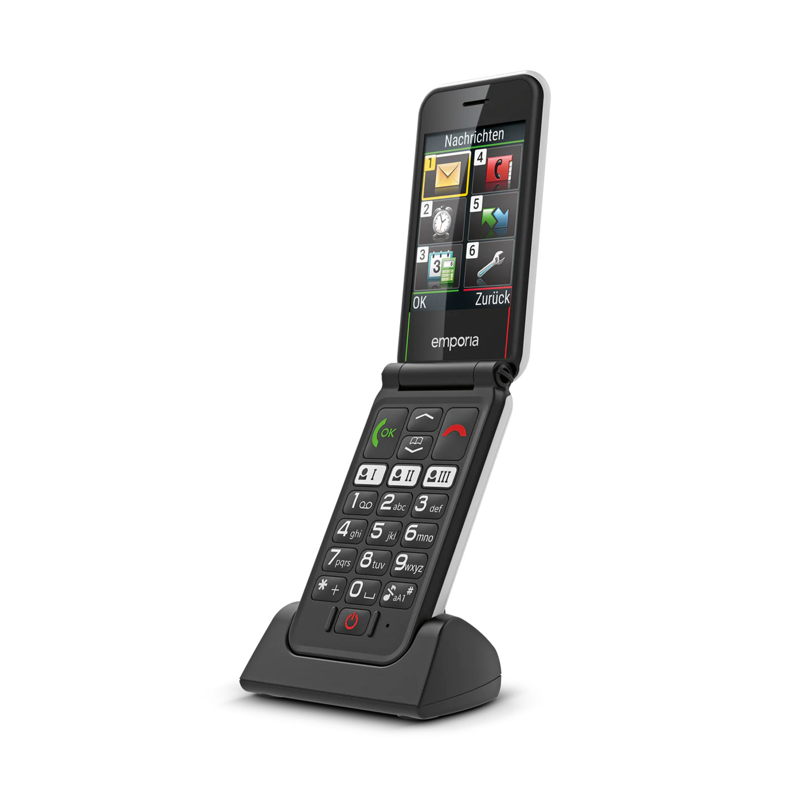 Emporia SIMPLICITYglam 4G, Schwarz - Modell 2025 Handy (Seniorenhandy, Klapp)