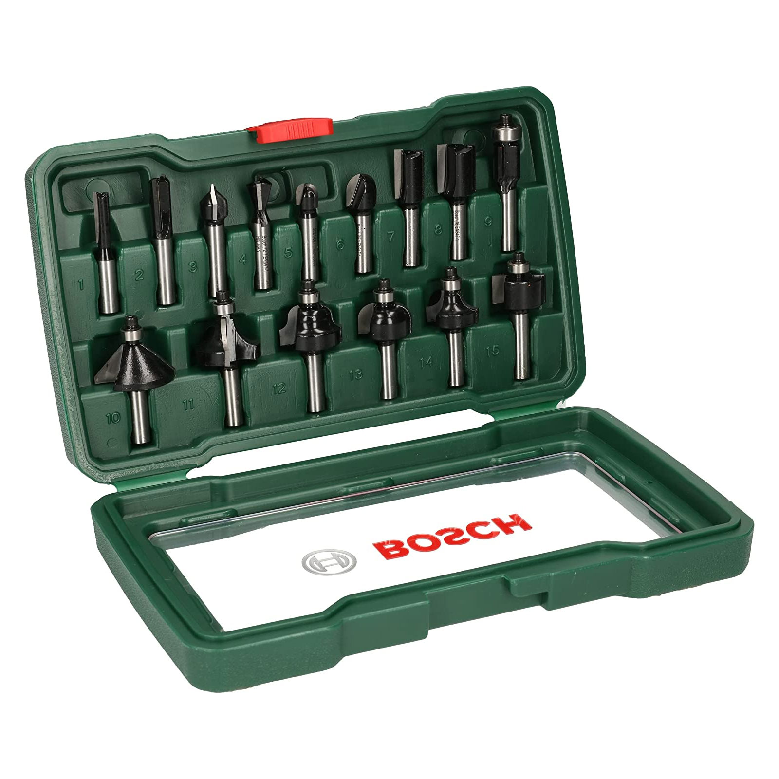 Bosch Professional HM-Fraeser-Set mit 8 mm Schaft, 15-teilig