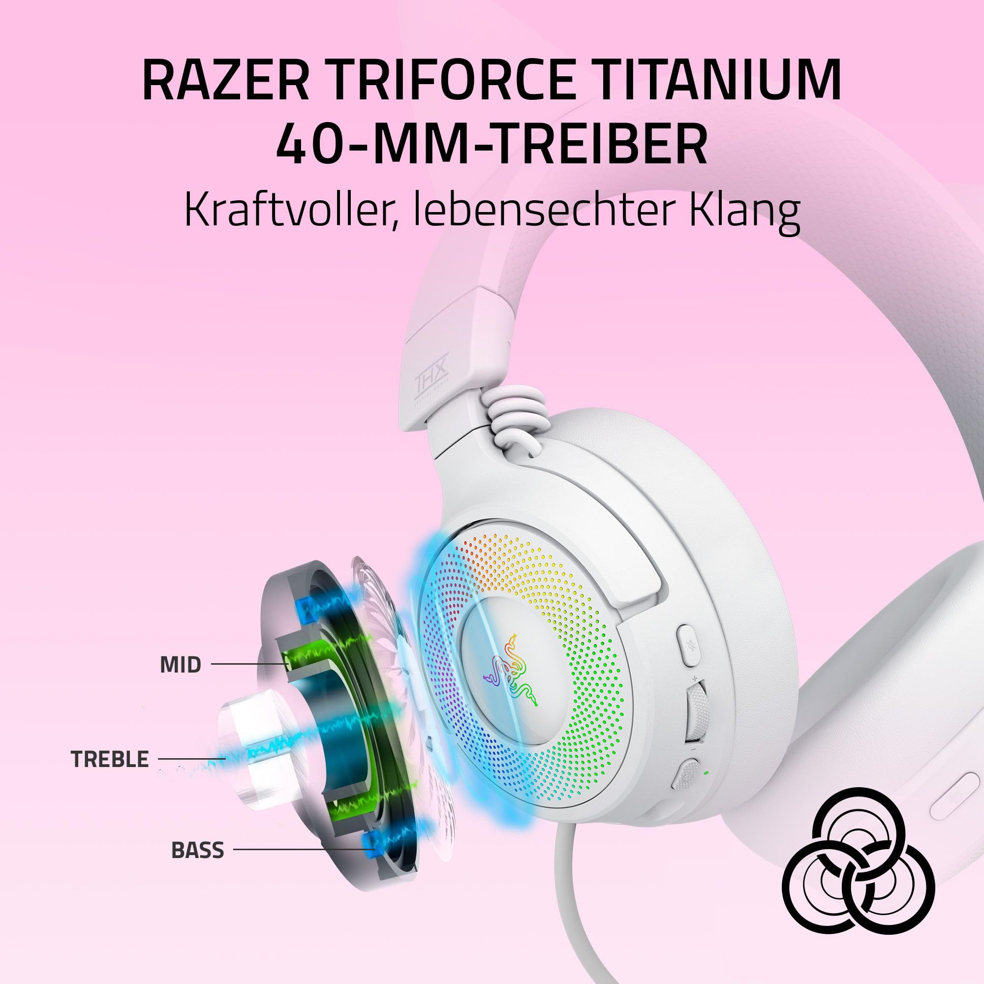 Razer Kraken Kitty V3 Pro - Kabelloses RGB-Kitty-Headset
