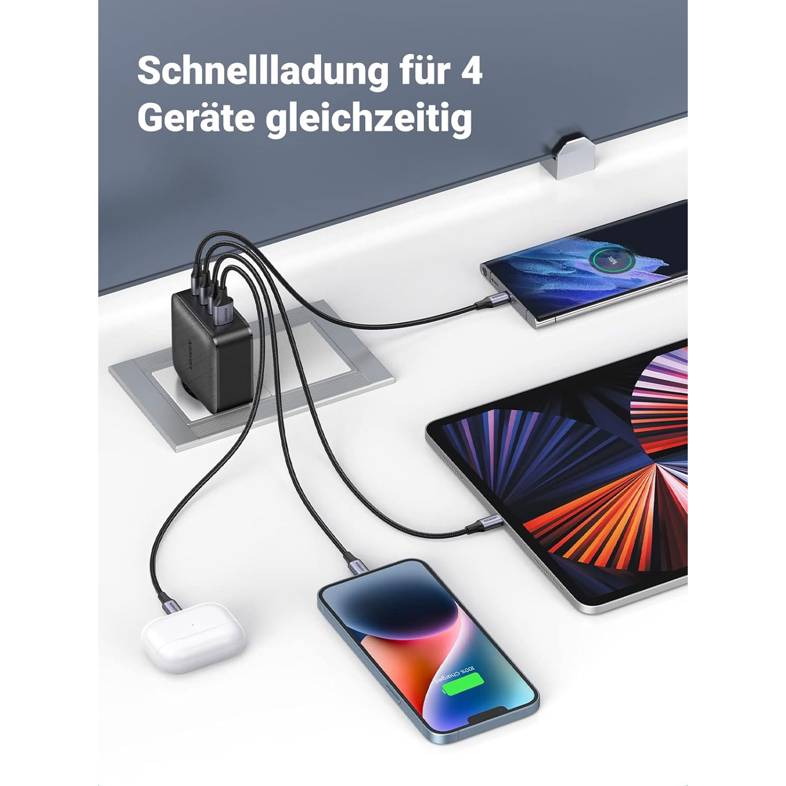 uGreen Ladegeräte UGR CHARGER USB-A+3xUSB-C 65W