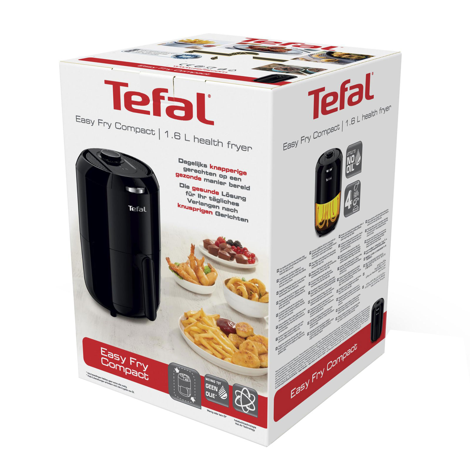 TEFAL EY 1018 Easy Fry Compact Heißluft-Fritteuse schwarz