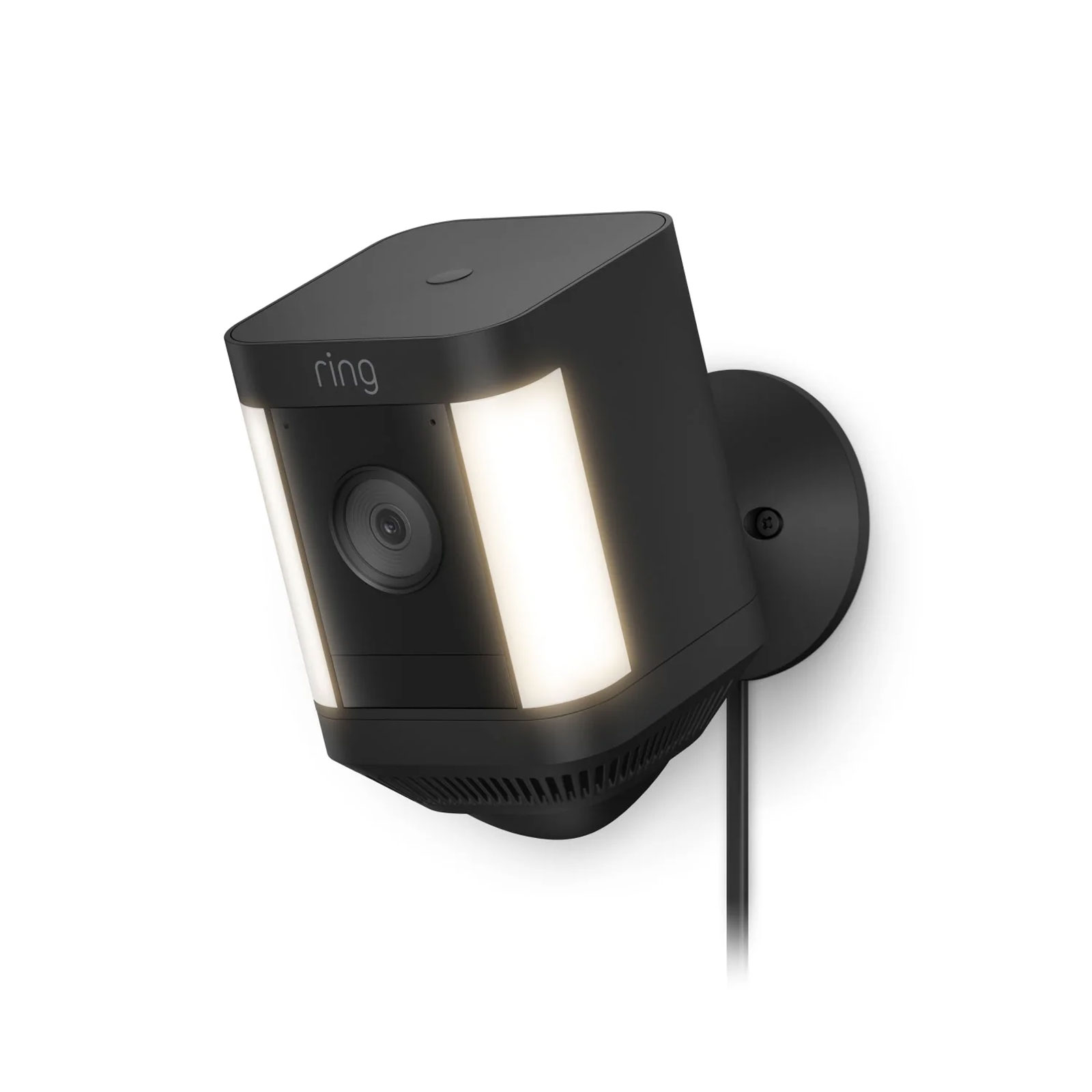 Ring Spotlight Cam Plus Plug-in, Schwarz Außenkamera (Überwachungskamera, WLAN, Amazon Alexa)