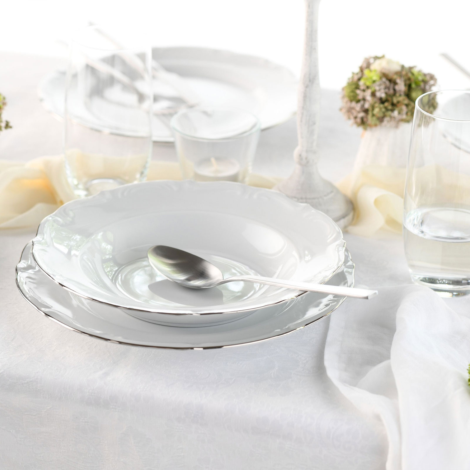 CreaTable, 24325, Serie Maria Theresia Platin, Teller Set 18-teilig