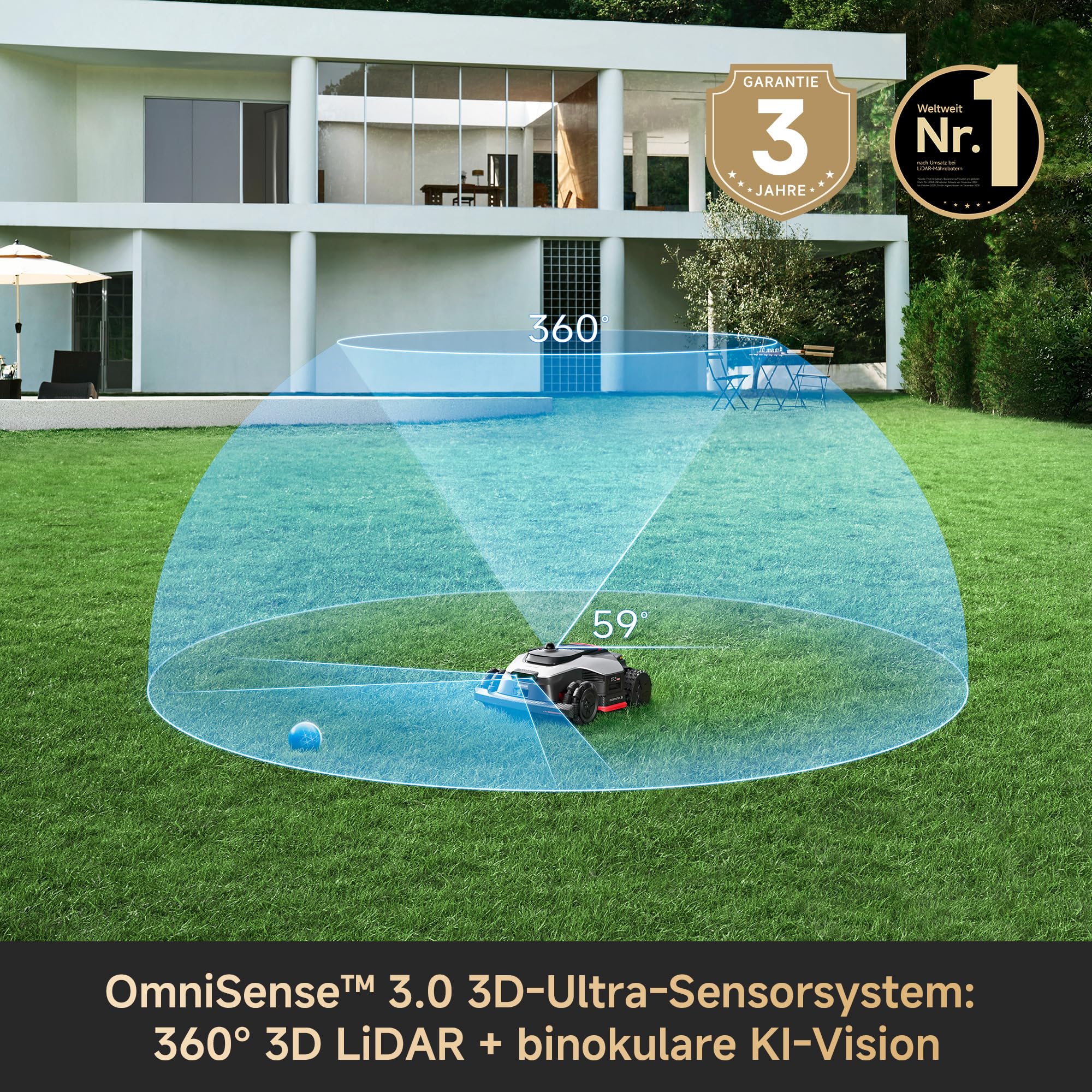 DREAME A3 AWD Pro 3500 Robot-Rasenmäher, für 3500 m²