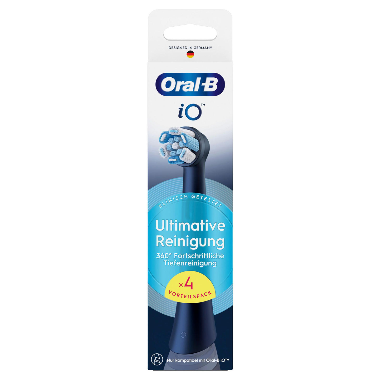 Oral-B iO Ultimative Reinigung, Original Aufsteckbürsten, Schwarz, 4er (passend für die Oral-B iO elektrische Zahnbürste)