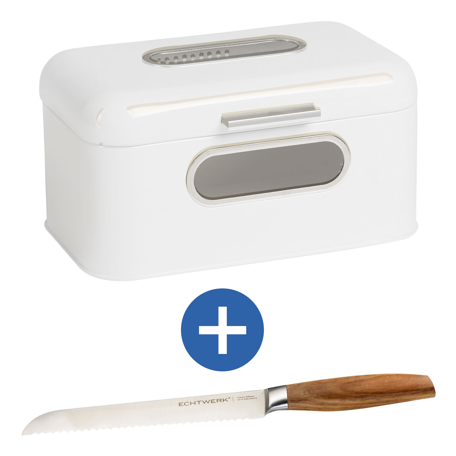 Echtwerk Retro Brotkasten Small + Brotmesser "Classic Edition"