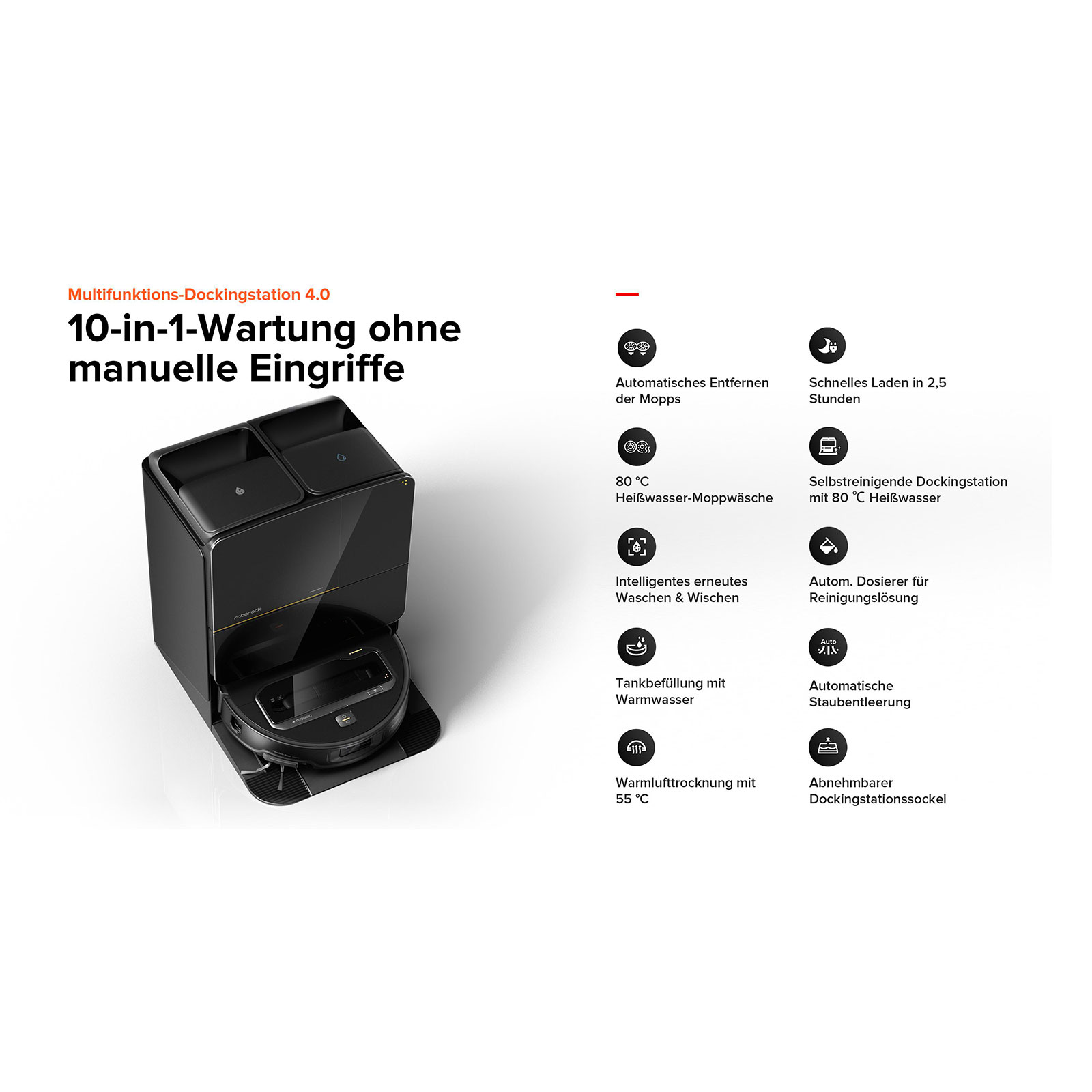 Roborock Saros Z70 Black Saugroboter mit Wischfunktion