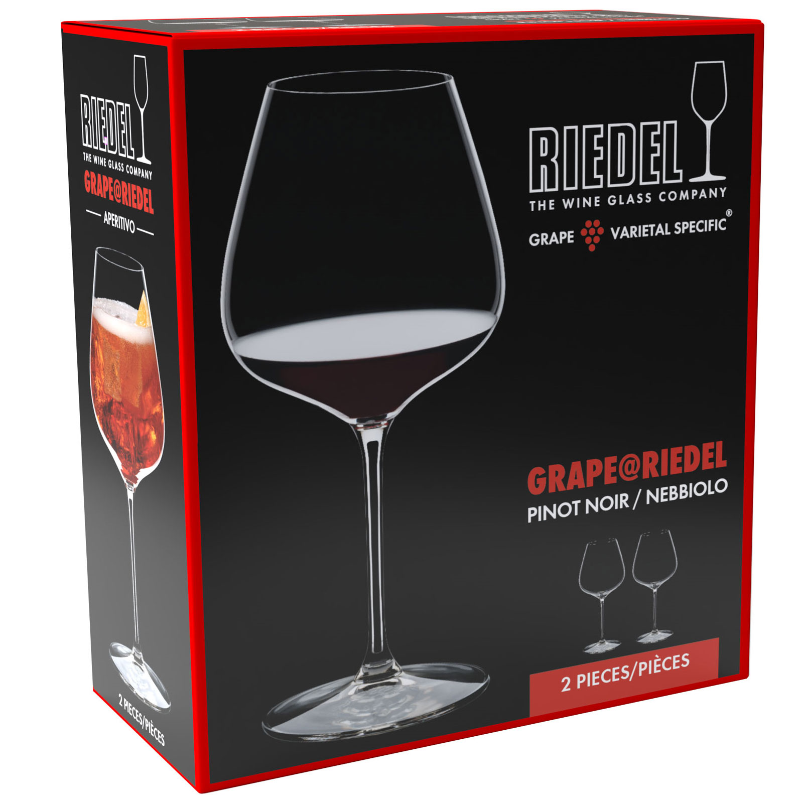 Riedel  Grape Pinot Noir Nebbiolo Aperetivo 2er Set, Weingläser, Kristallglas, 750 ml, 6424/07