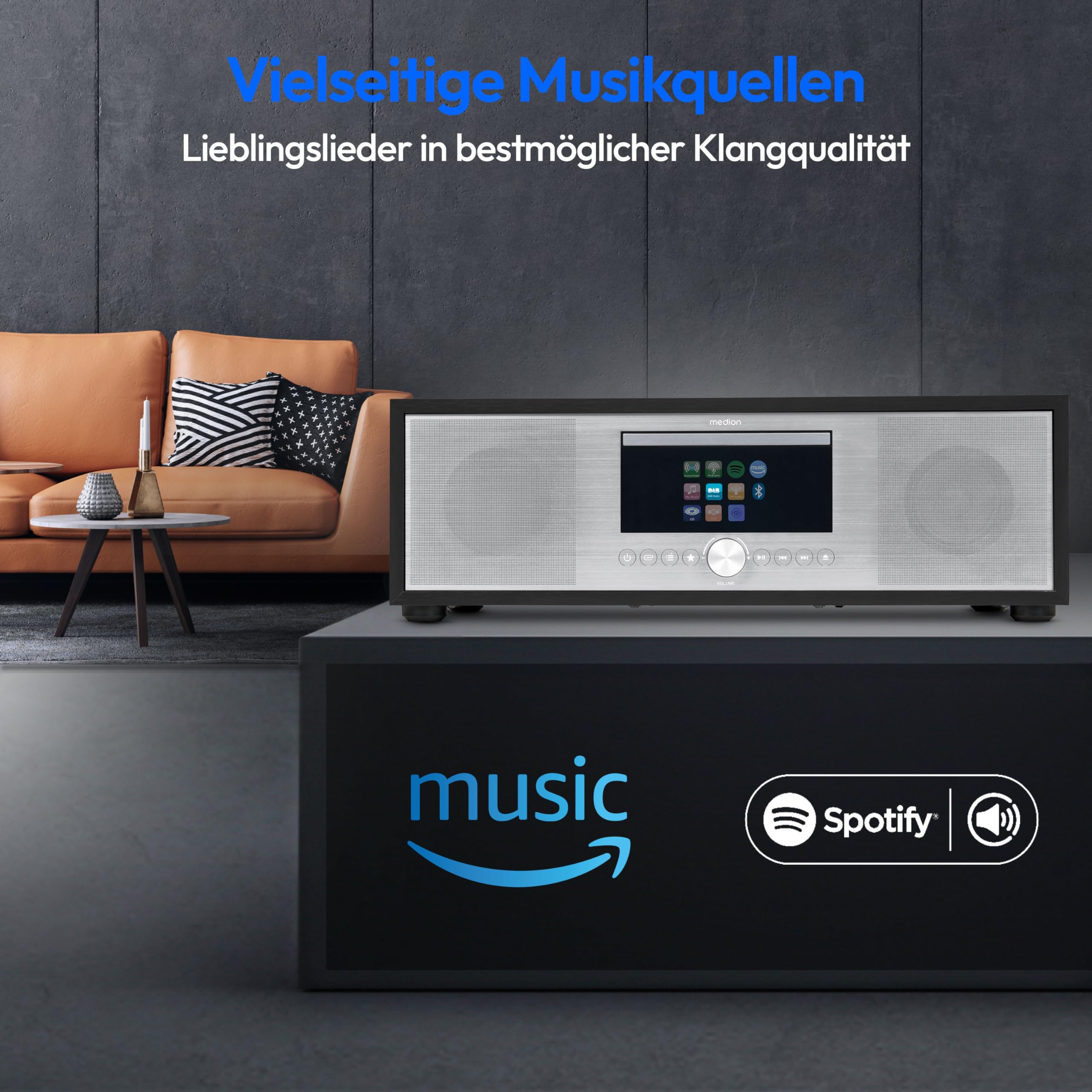 MEDION P66400 Stereoanlage Internetradio DAB+ UKW USB CD/MP3-Player Bluetooth