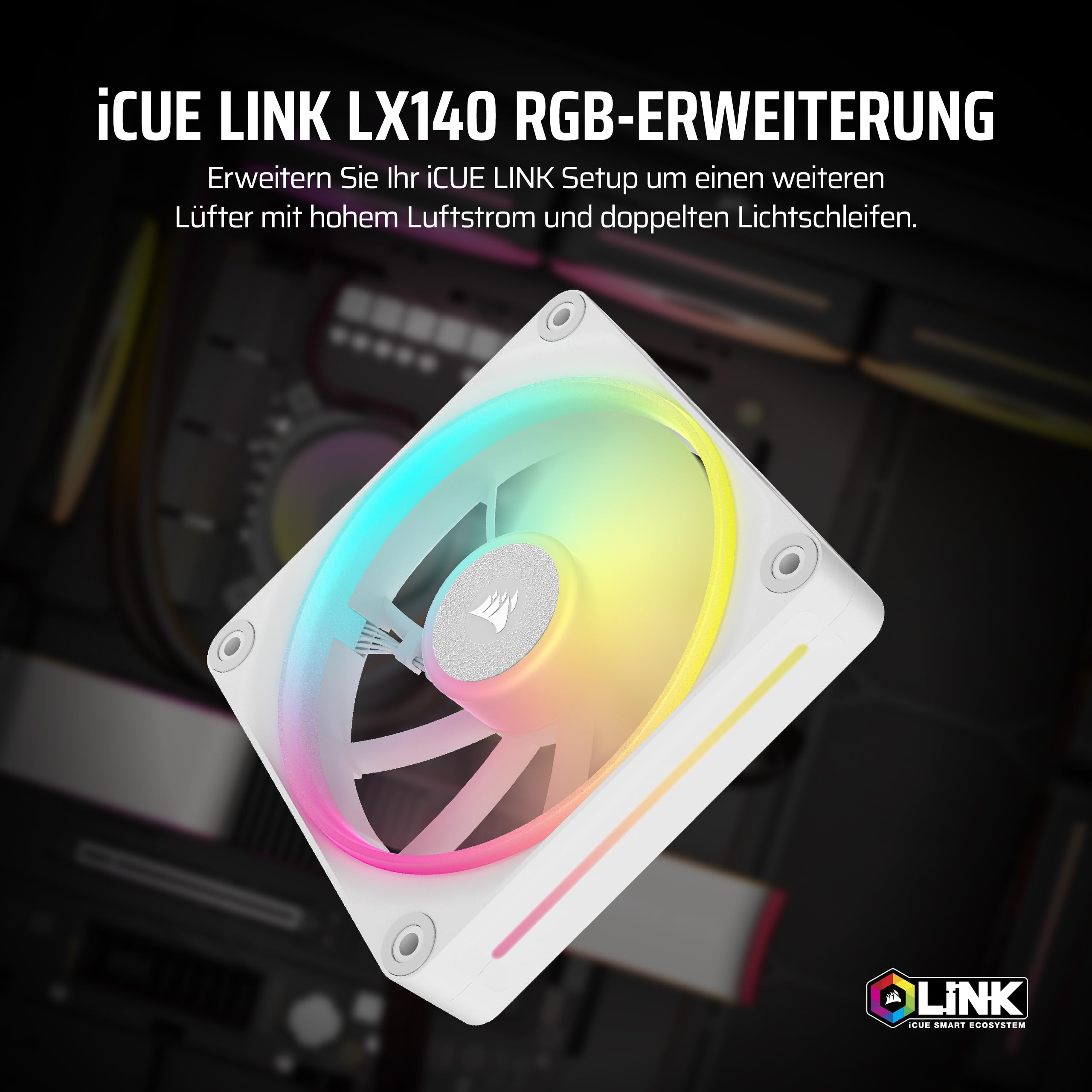 CORSAIR iCUE LINK LX140 RGB 140mm PWM-Lüfter Einzelpackung