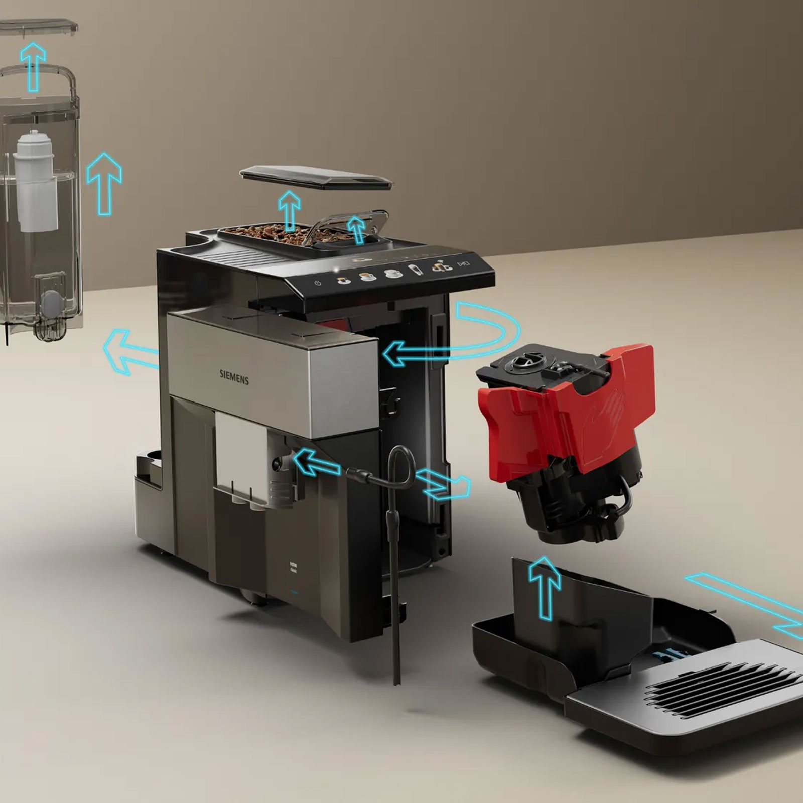 Siemens TP516DX3 Kaffeevollautomat (classic) EQ.500 Edelstahl / schwarz Siemens TP516DX3 Kaffeevollautomat (classic) EQ.500 Edelstahl / schwarz