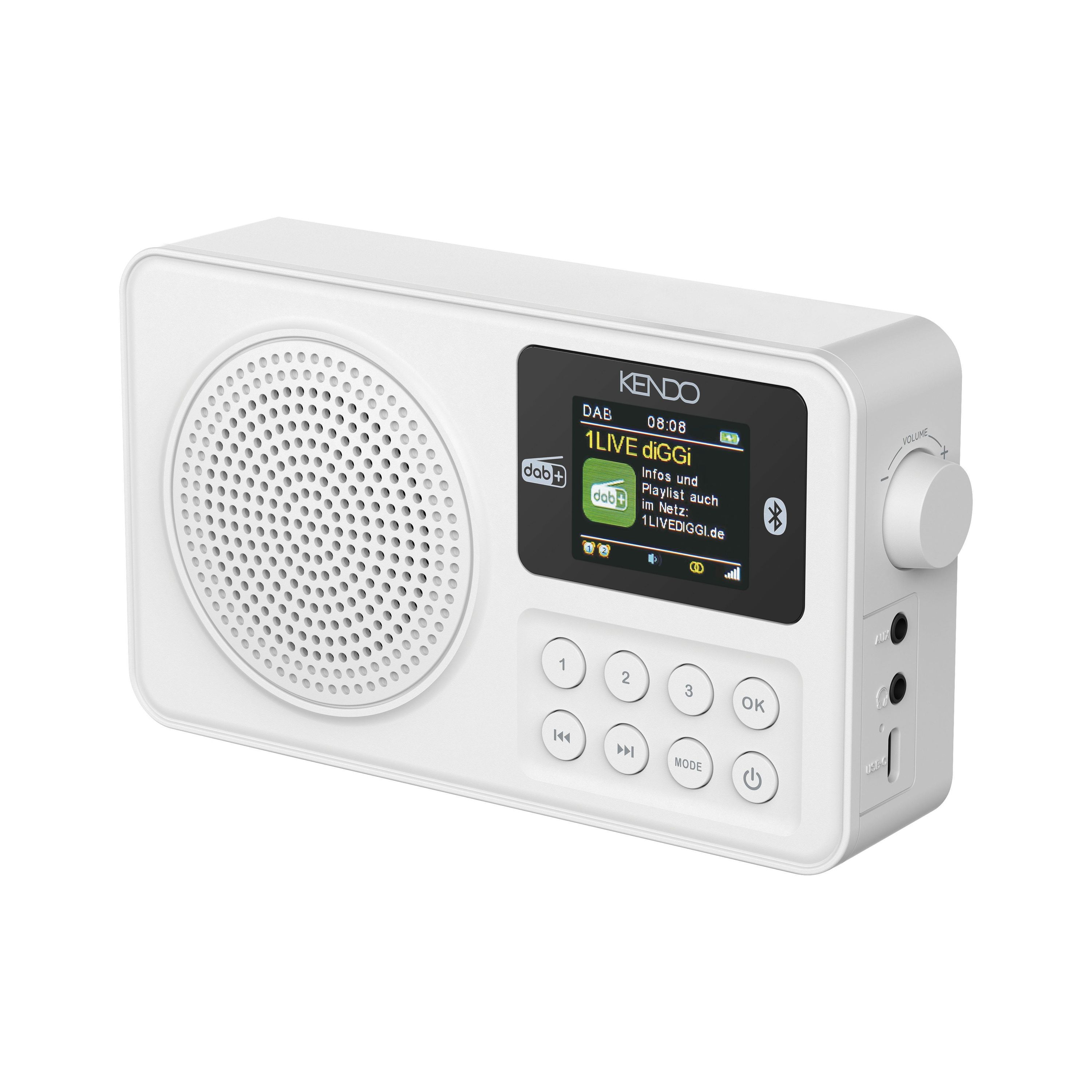 KENDO portable DAB+ 24EX white DAB+ Radio