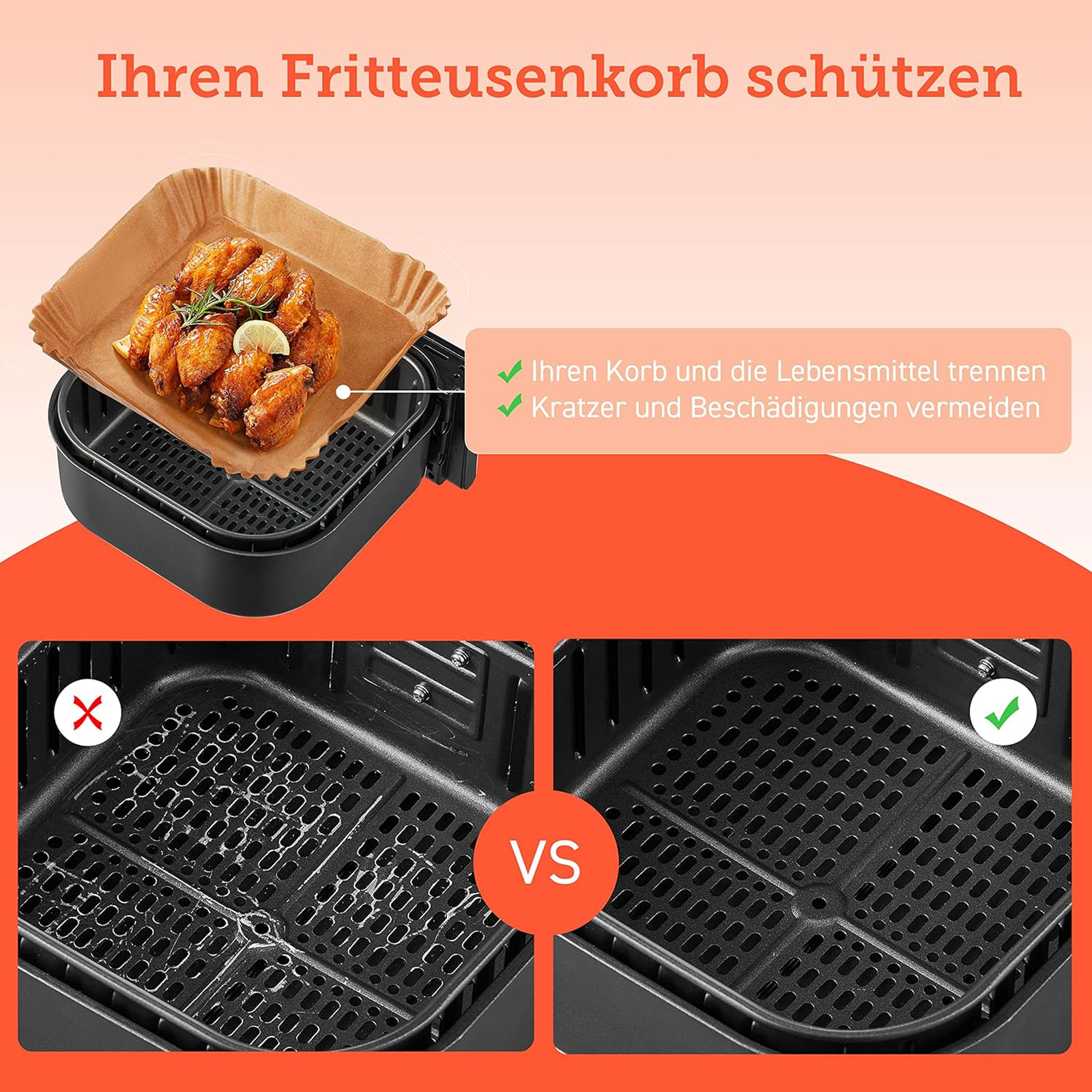 Cosori CLR-R601-NEU Backpapier für Heißluftfritteuse