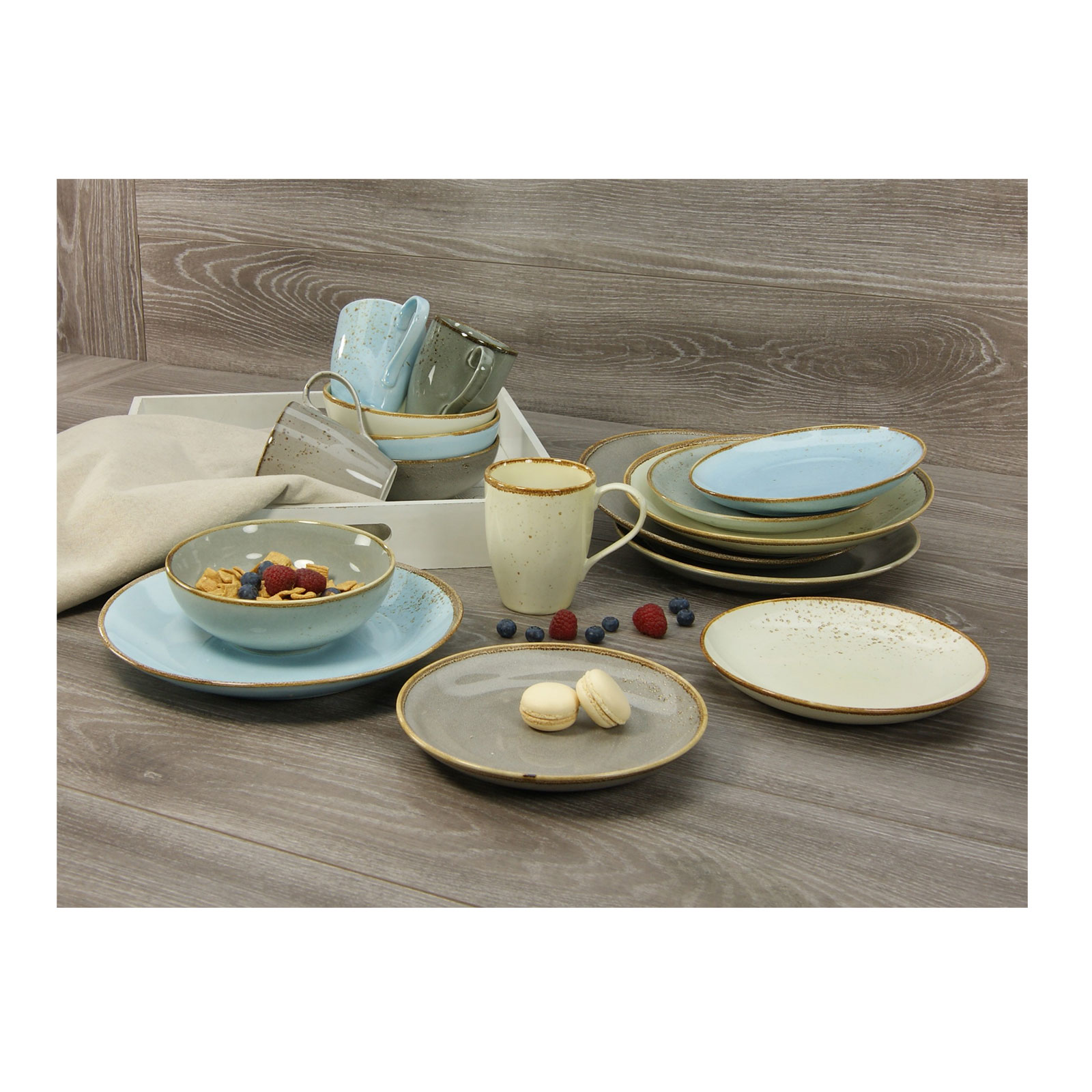 CreaTable, 19984, Serie NATURE COLLECTION Skandinavien, Geschirrset Kombiservice 16 teilig