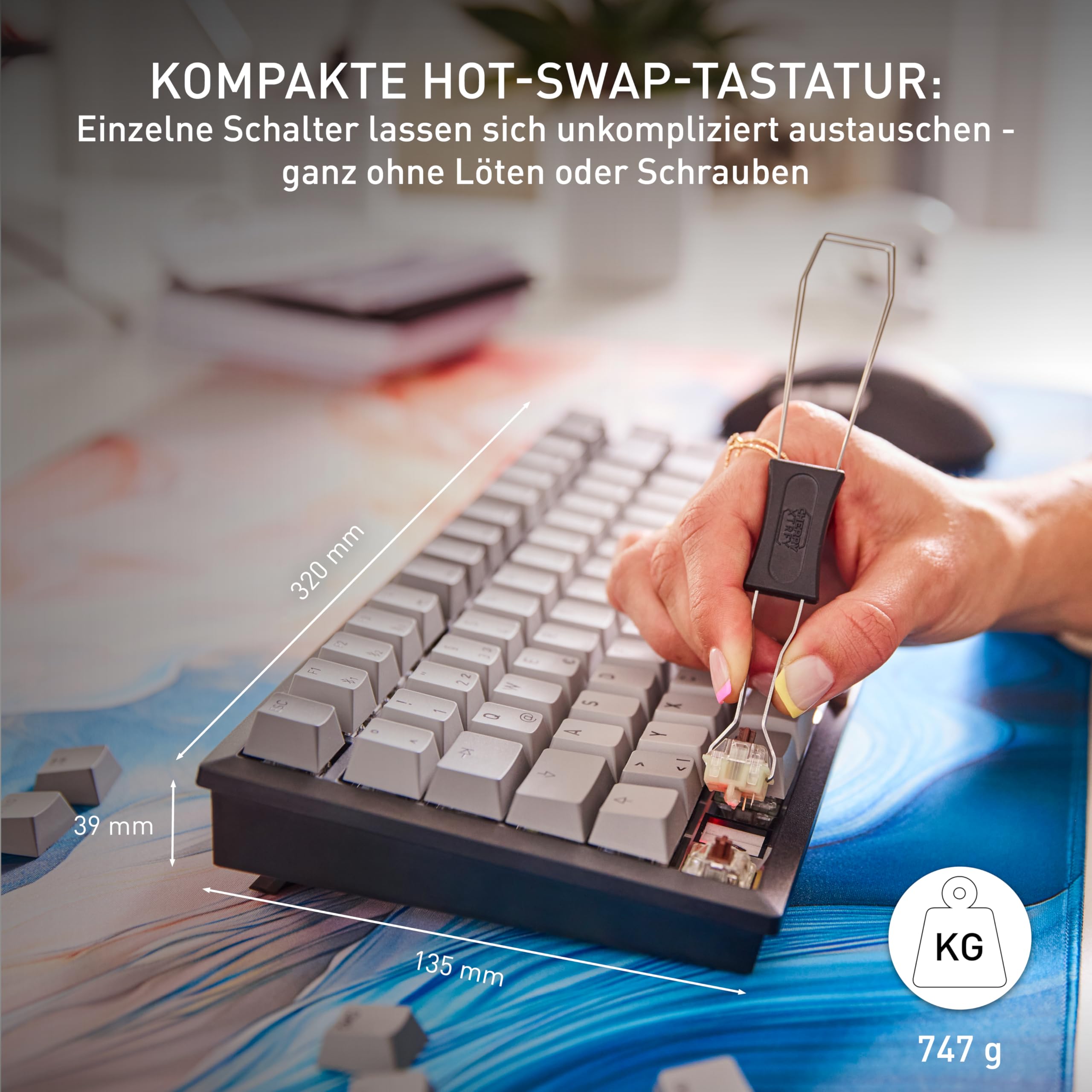 CHERRY KW 300 MX, Kompakte Mechanische Hot-Swap-Tastatur