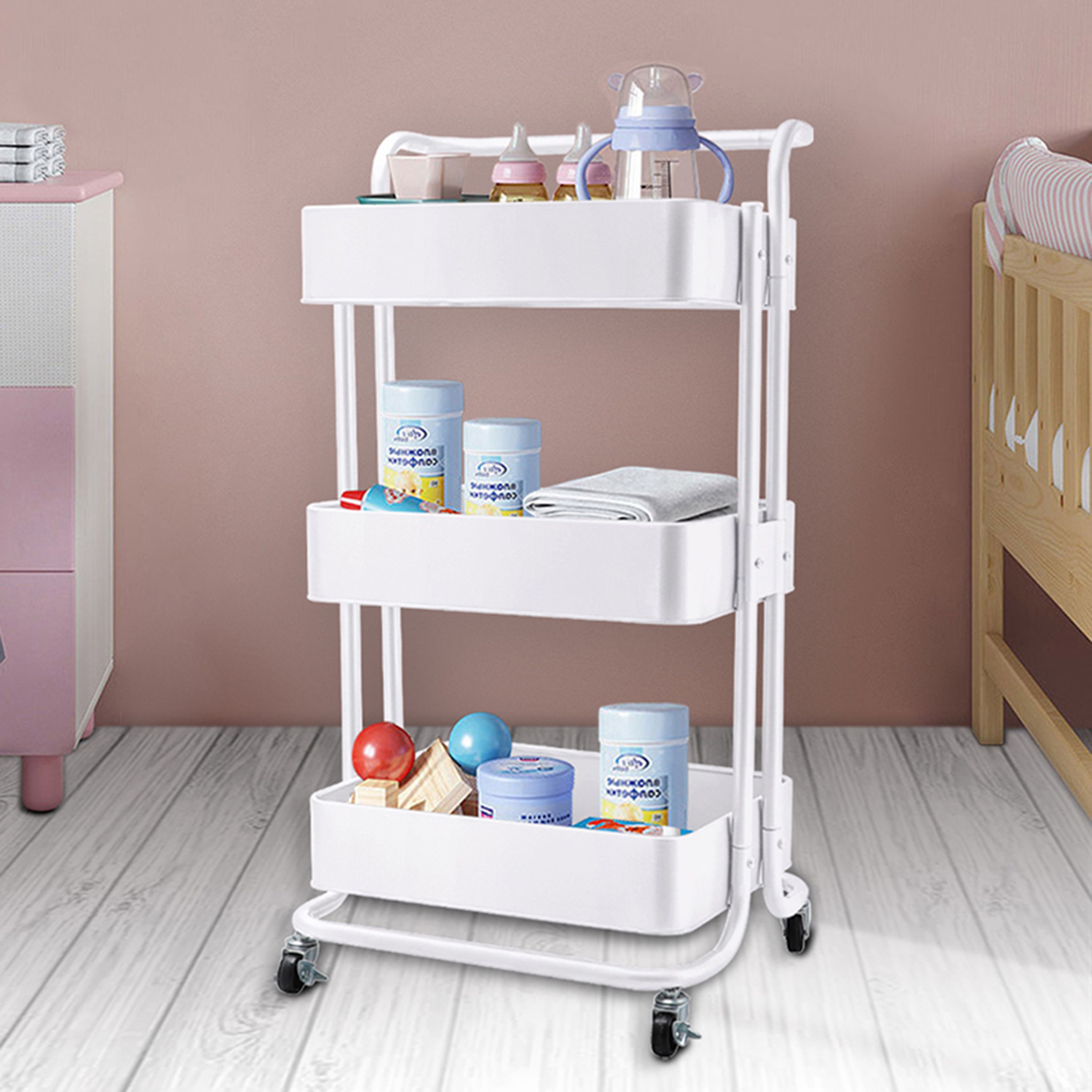 ECHTWERK Küchen & Servierwagen 3 Ebenen Schiebegriff 