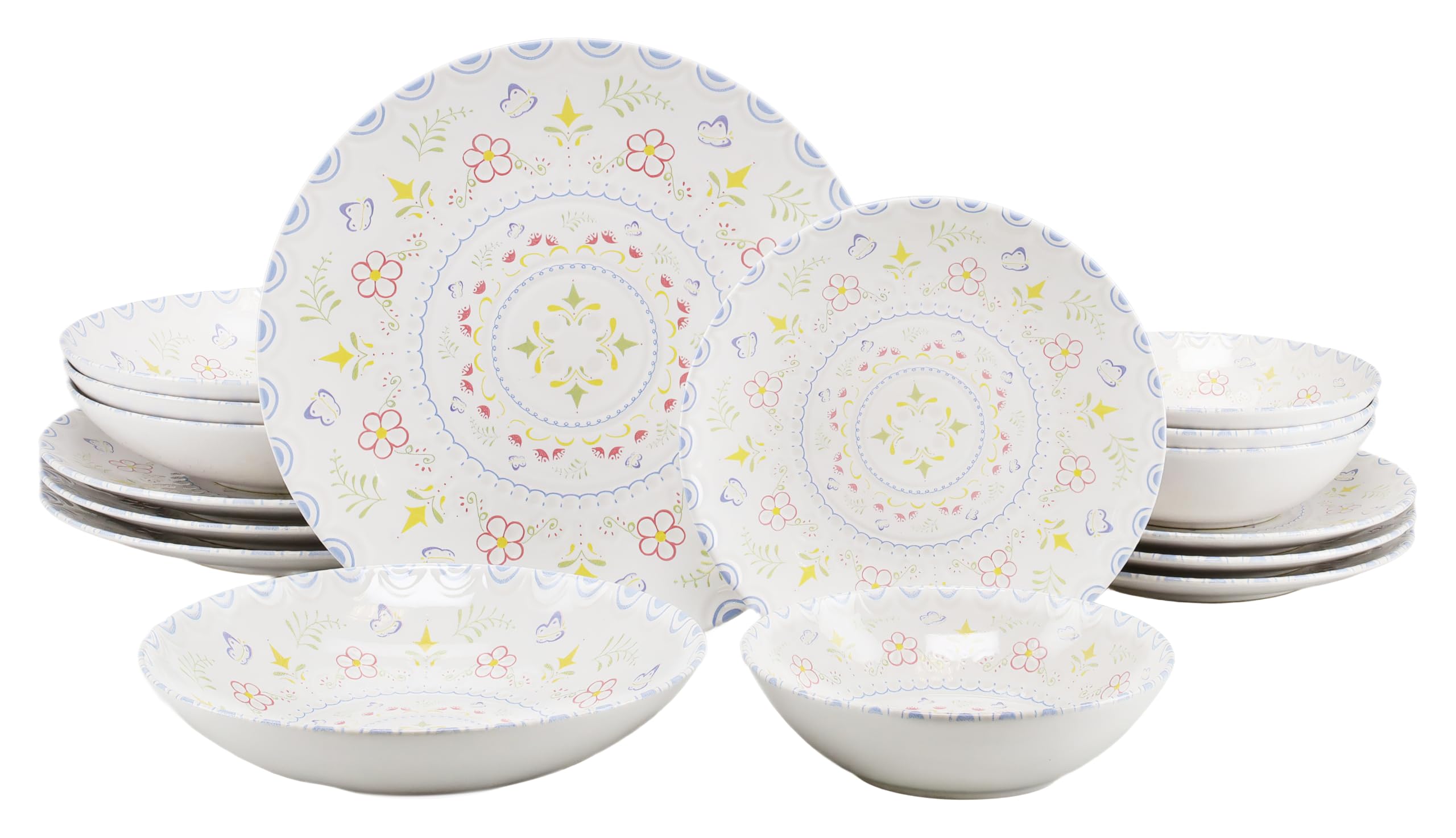 CreaTable, 24867, Serie Primavera, 16-teiliges Geschirrset für 4 Personen