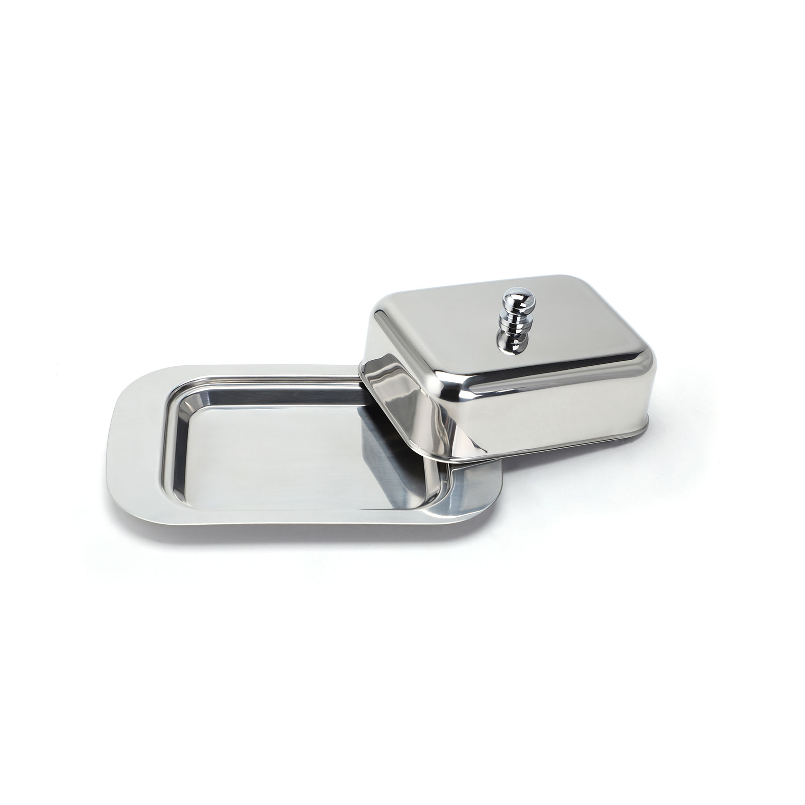 Echtwerk Butterdose aus Edelstahl silber