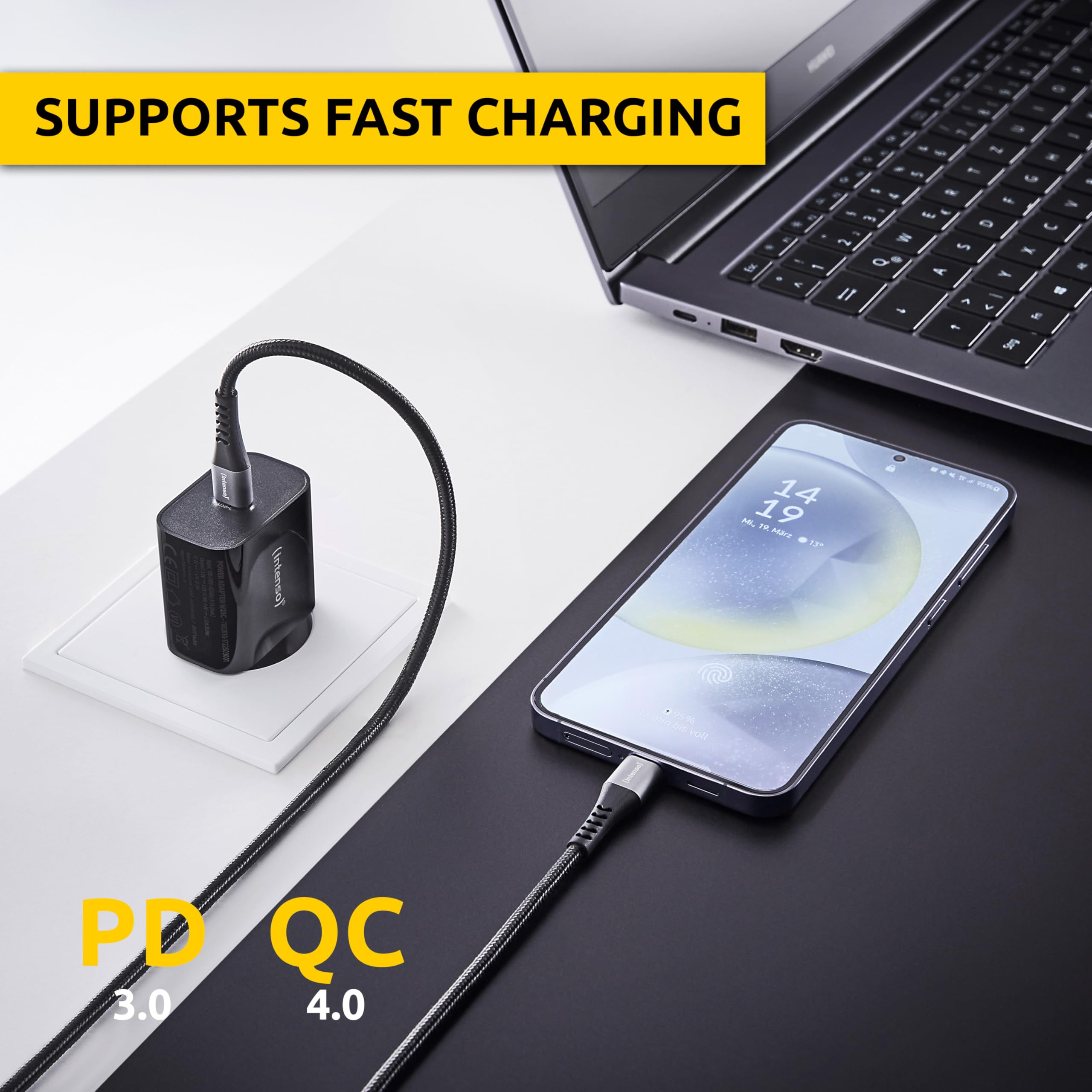 Intenso C315C USB-C auf USB-C Kabel, 60W Schnellladen, 1,5 m
