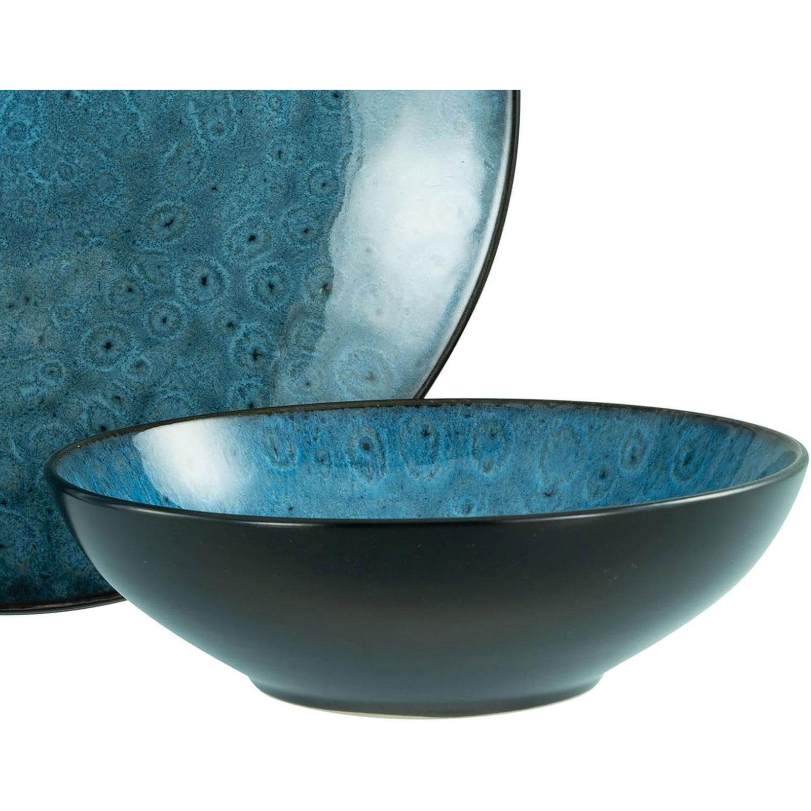 CreaTable, 23958, Serie Capri, 12-teiliges Geschirrset, Teller Set aus Steinzeug, spülmaschinen- und mikrowellengeeignet, Qualitätsproduktion