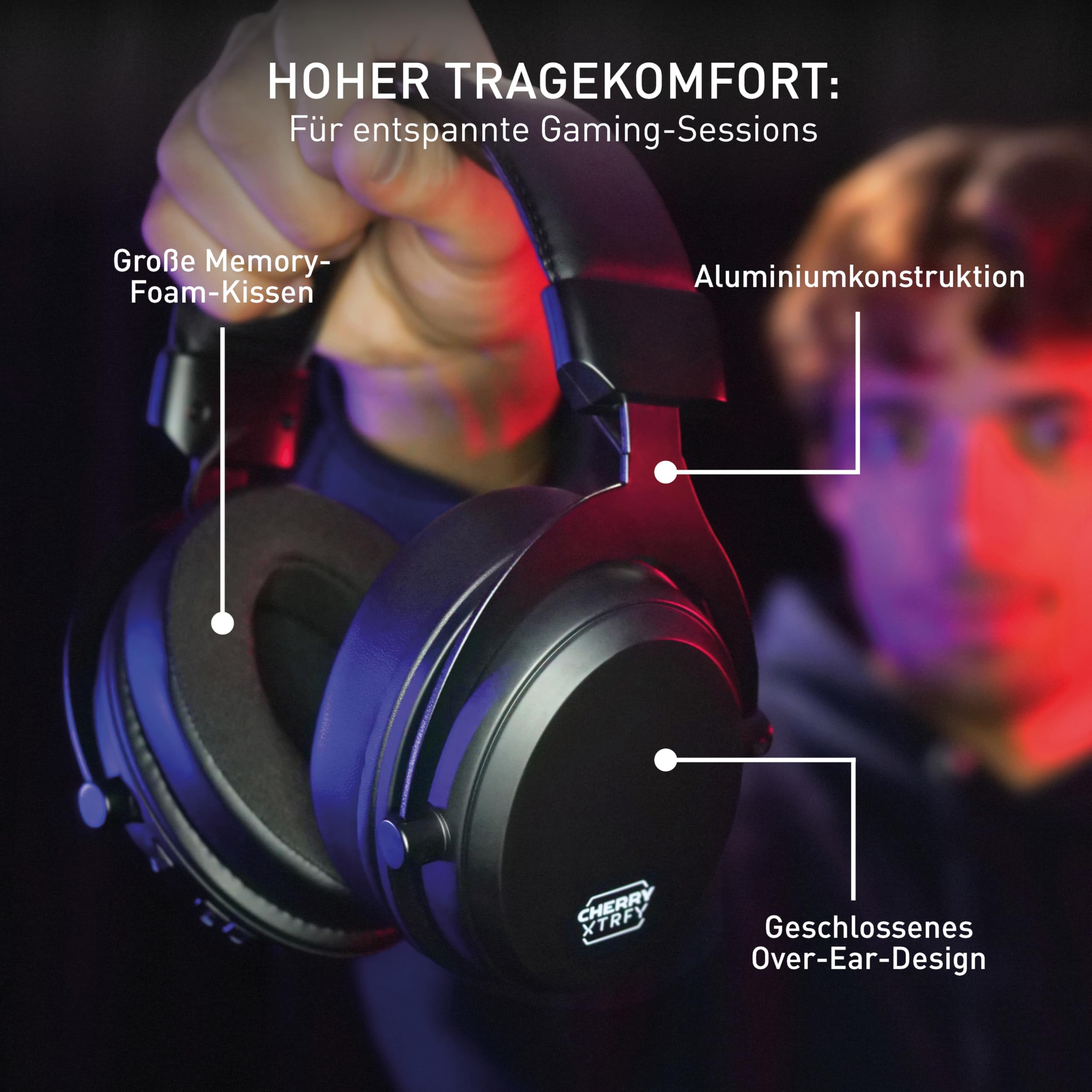 Cherry XTRFY H3 Wireless, Kabelloses Gaming-Headset