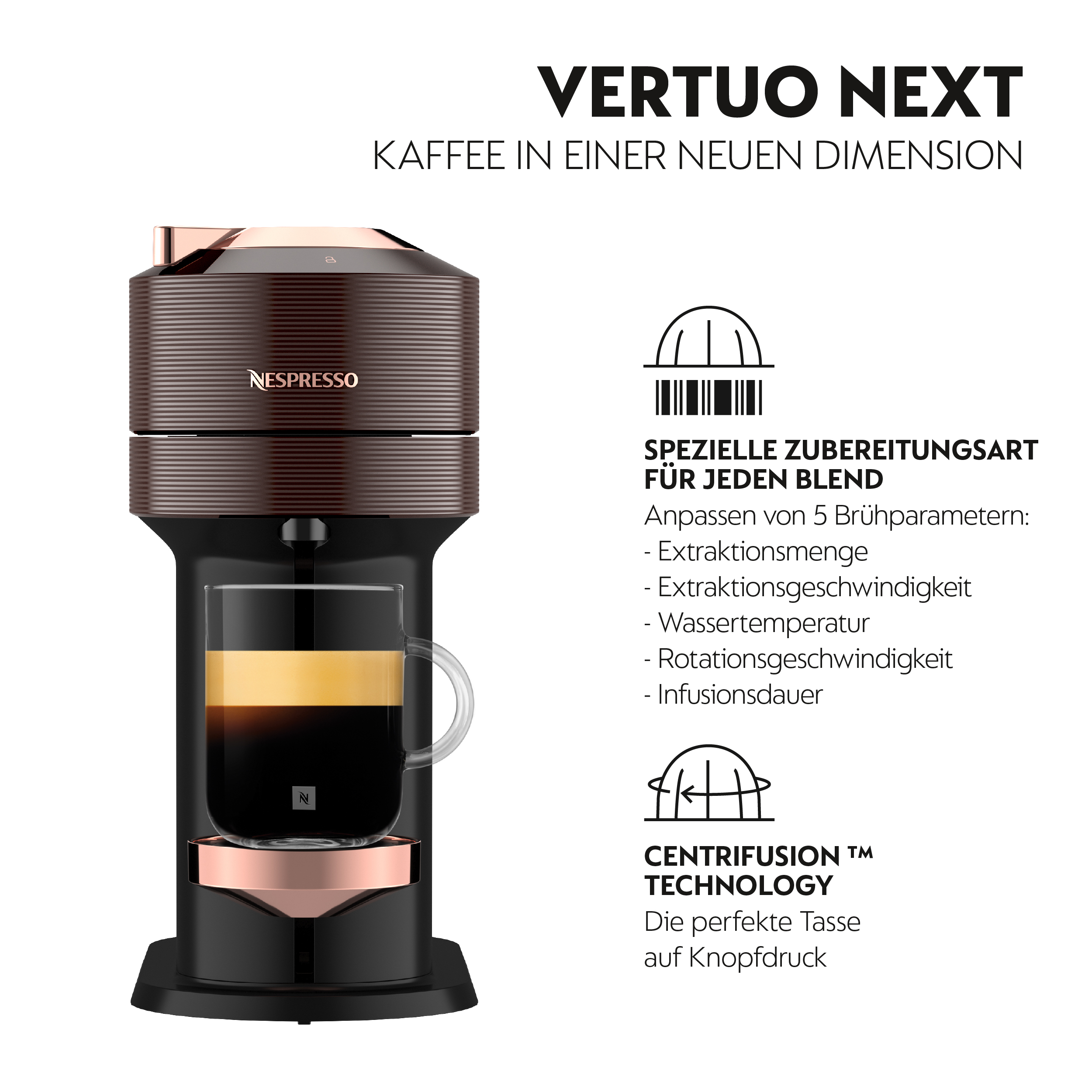 Nespresso Vertuo Next Premium Rich Brown REFURBISHED