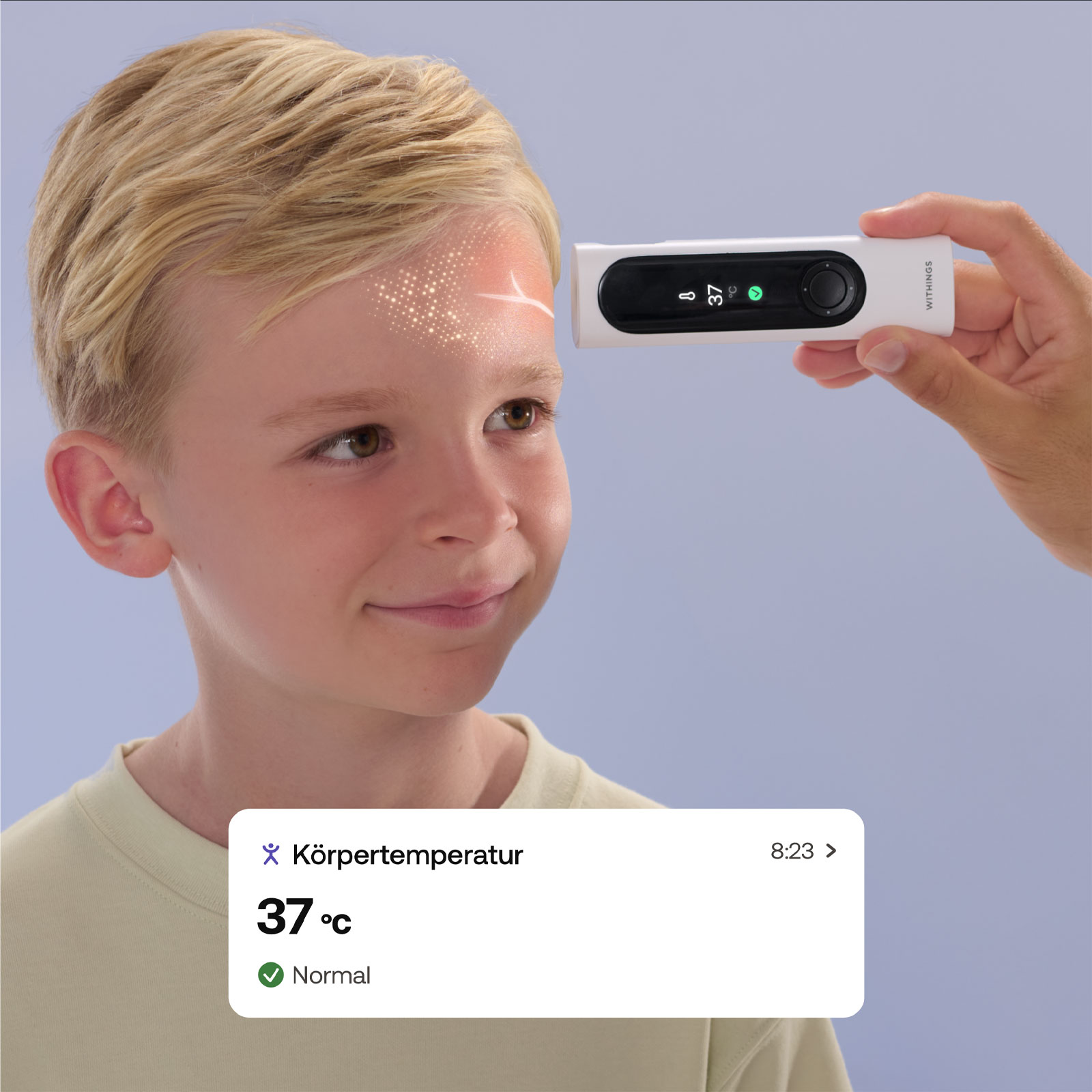 Withings BeamO 4-in-1 Gesundheits-MultiScan Fieberthermometer (EKG, kontaktloses Thermometer, Oximeter, Stethoskop, USB-C, Withings App)