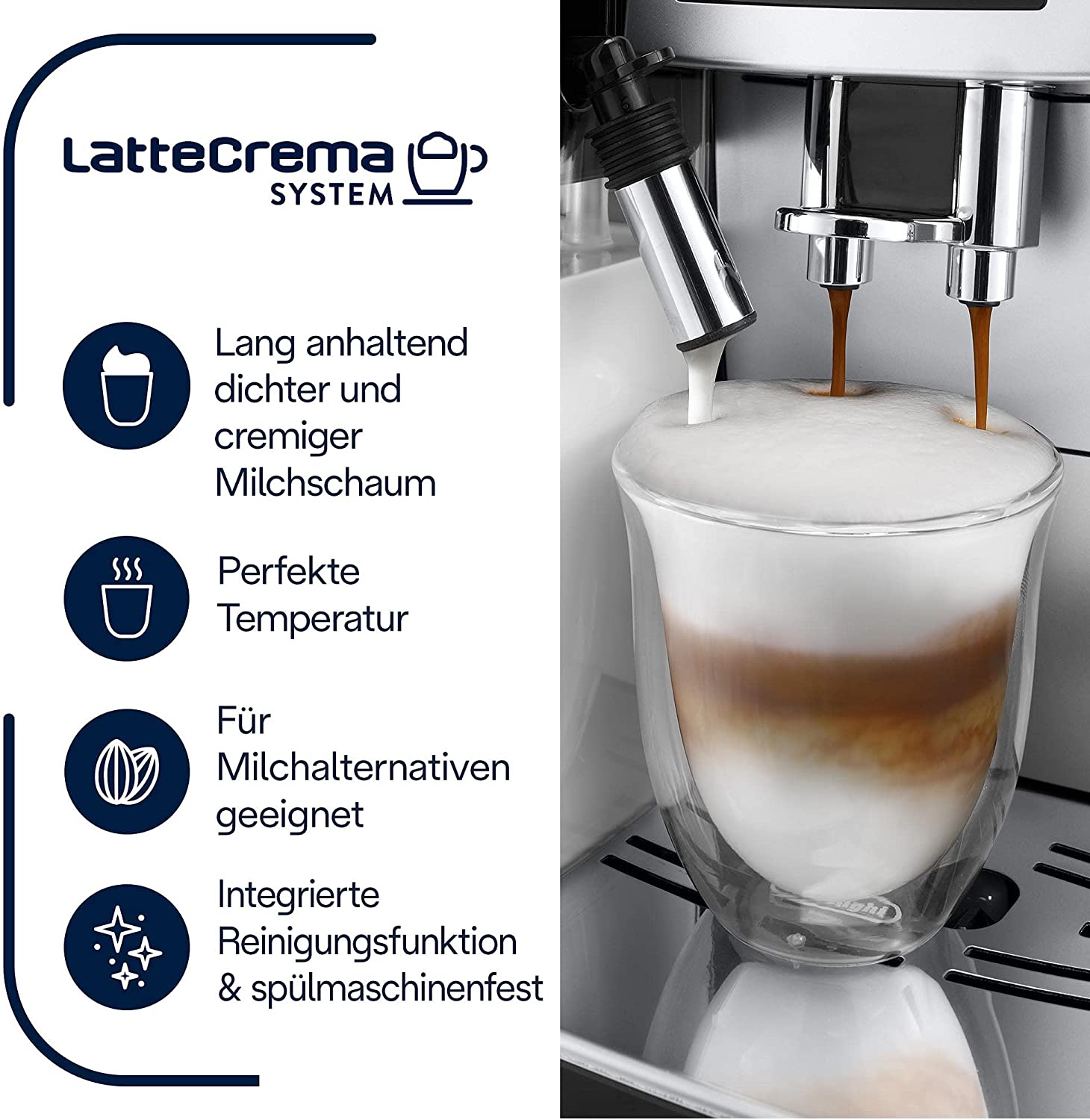 DeLonghi ECAM 23.466.S Kaffeevollautomat mit LatteCrema Milchsystem silber
