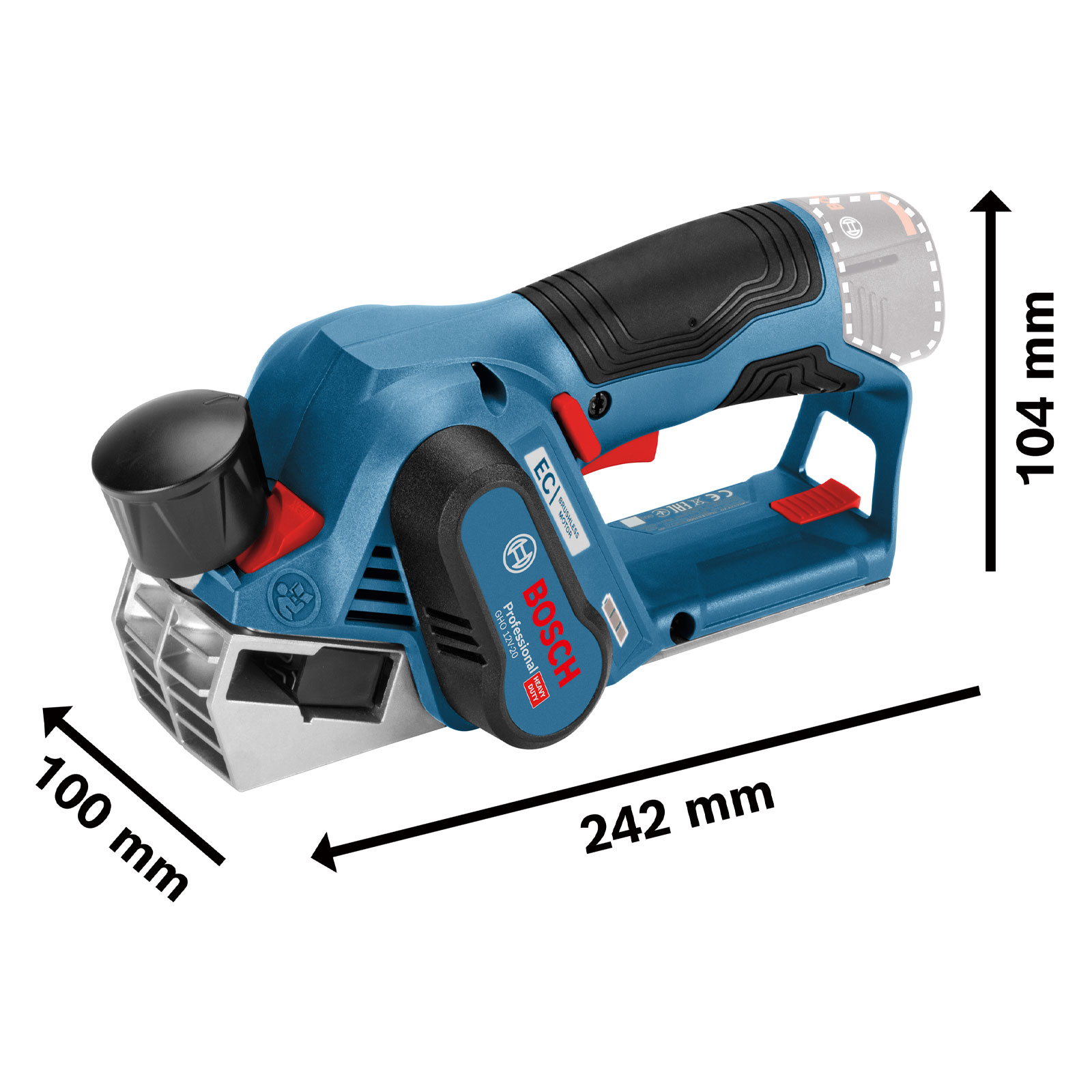Bosch Professional GHO 12V-20 Hobel (Akku)