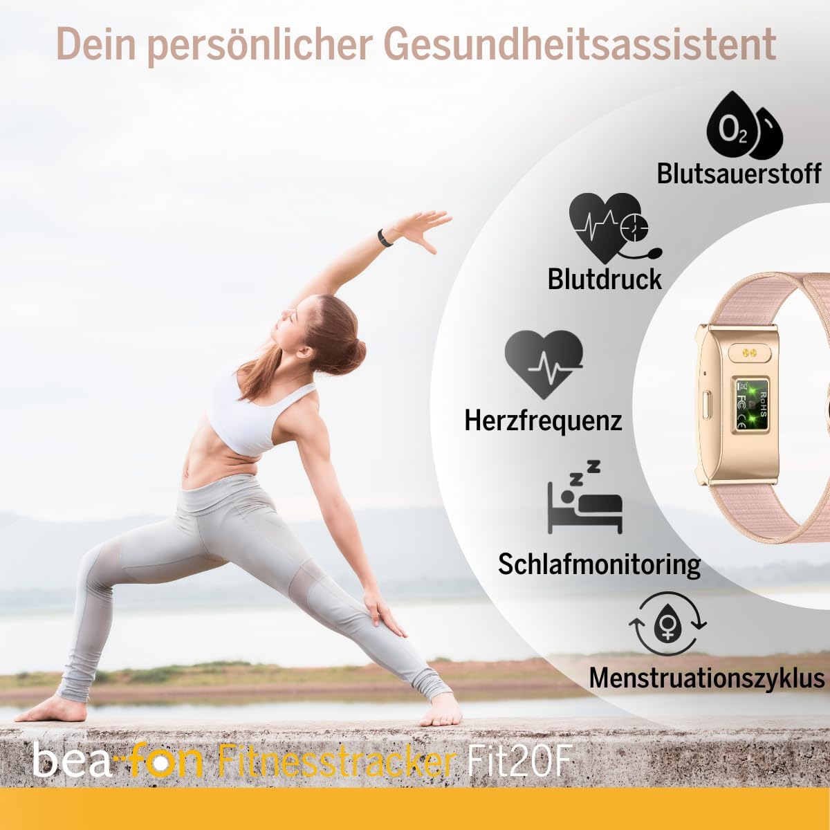 Beafon Fitness Tracker - Fitnessarmband, Schrittzähler, Sport Mode 100 +