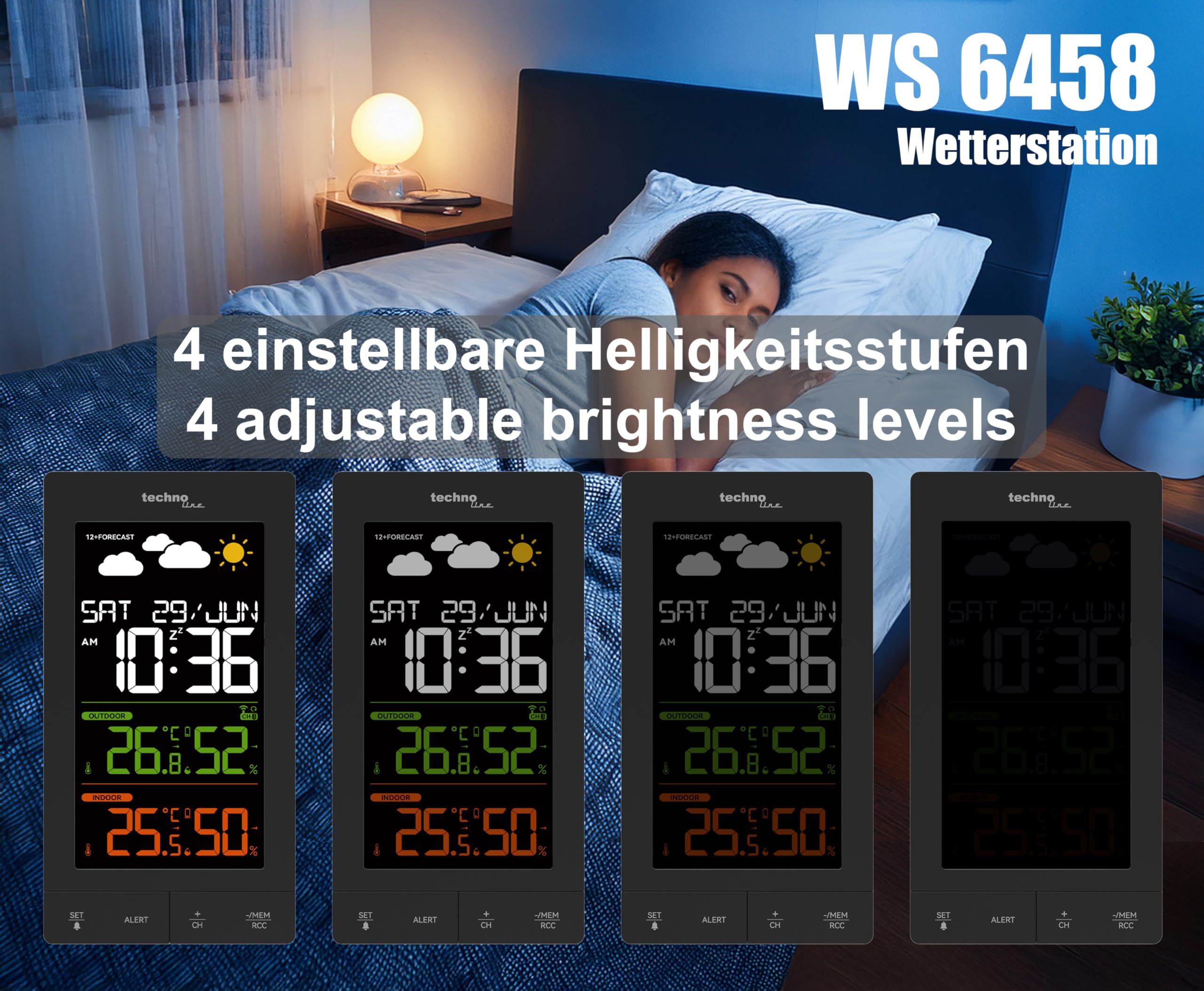 Funk - Wetterstation WS6458 mit Außensender TX308