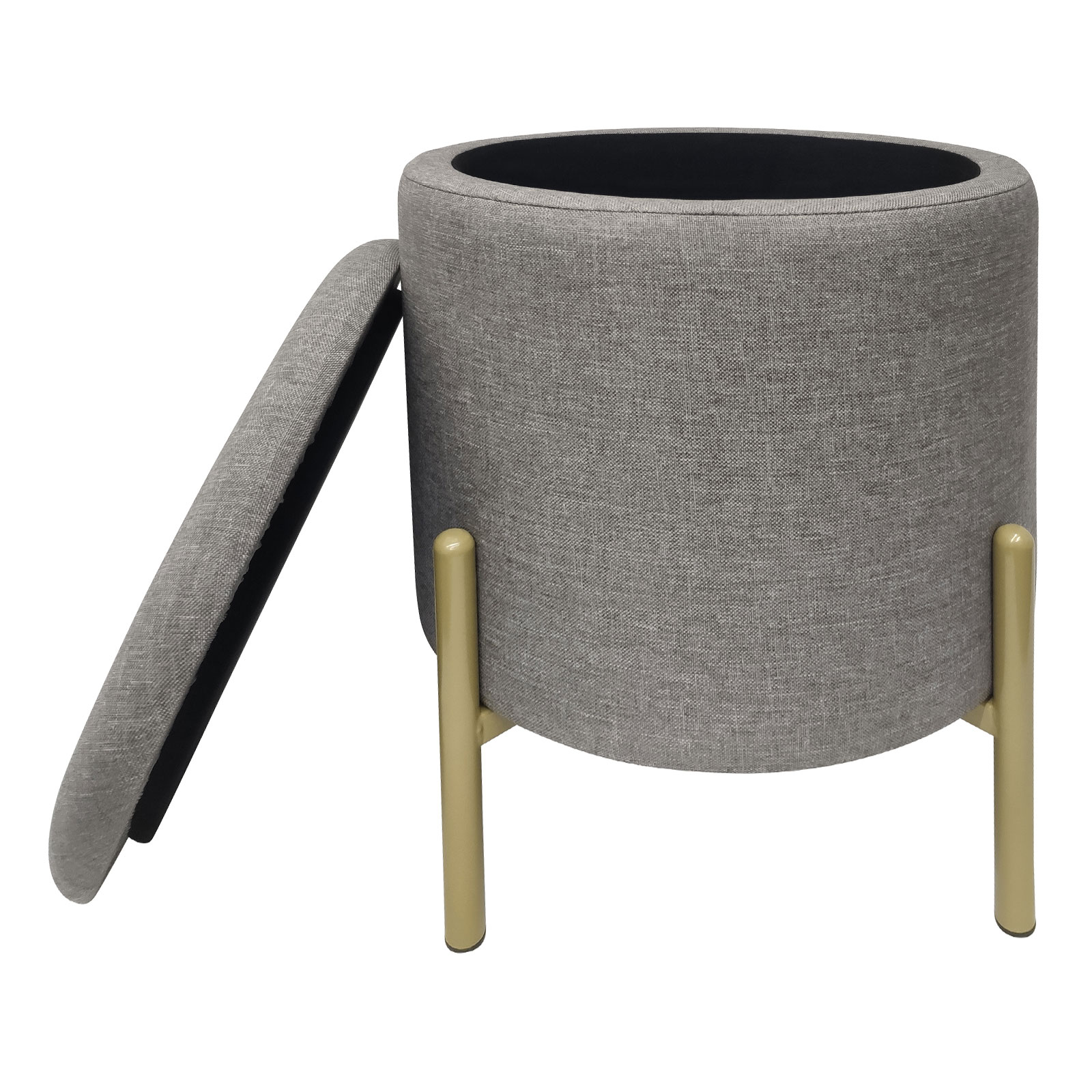 Echtwerk Sitzhocker EW-RH-0431B Logan mit Stauraum