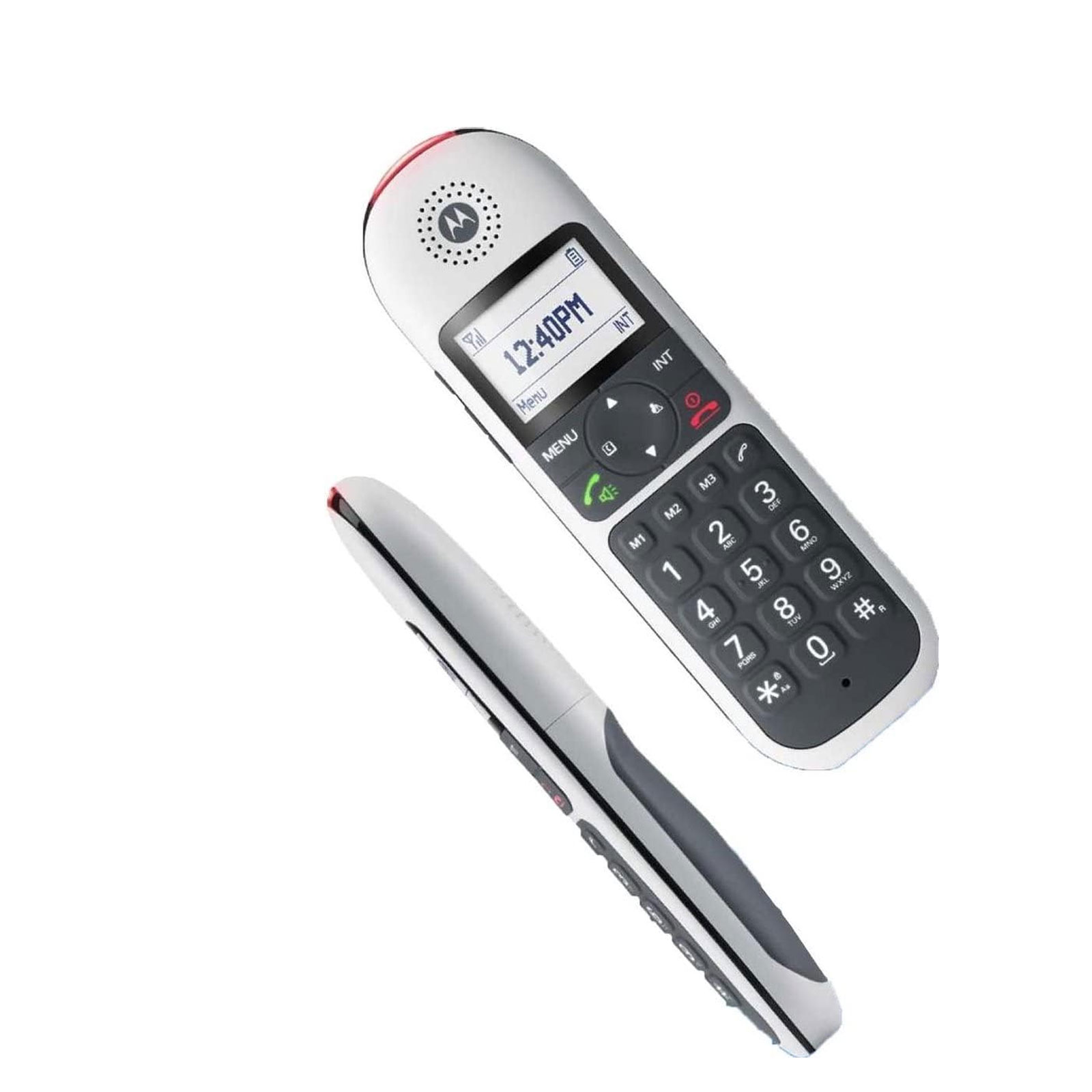 Motorola CD5011 Voice, Weiß Schnurloses Telefon (Seniorentelefon, Große Tasten, Basisstation, 1 Mobilteil, mit Anrufbeantworter)